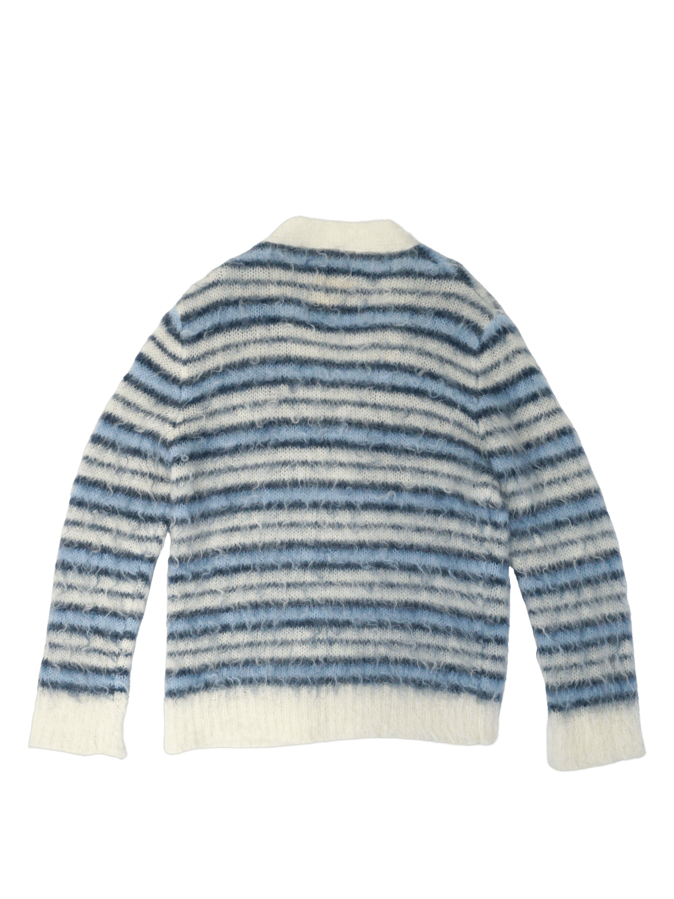 Marni Marni Striped Mohair Cardigan Lily White Blue Size US M / EU 48-50 / 2 - 2 Thumbnail