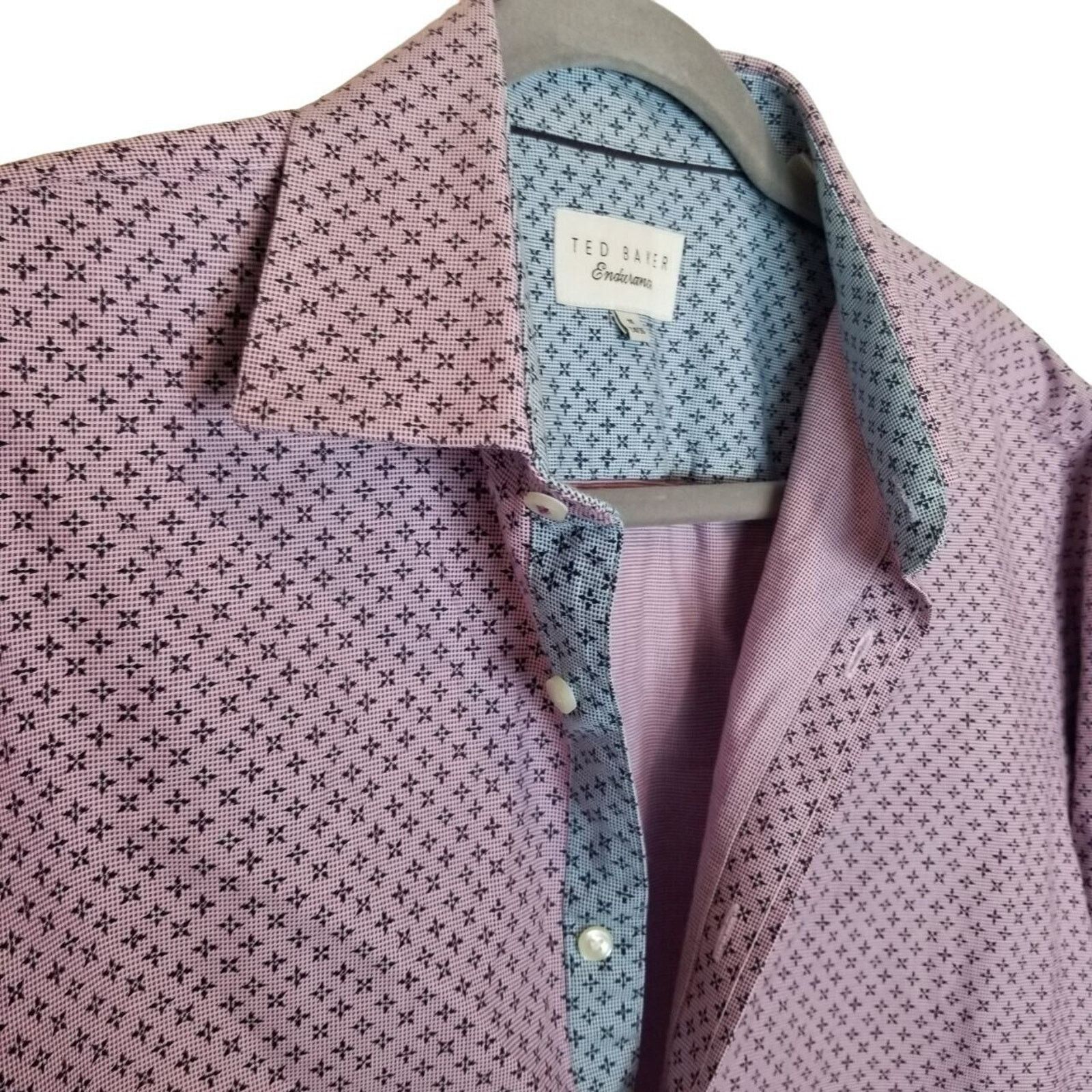 Ted Baker Ted Baker Endurance Mens Geometric Dress Shirt Size 34/35 Size US L / EU 52-54 / 3 - 5 Thumbnail