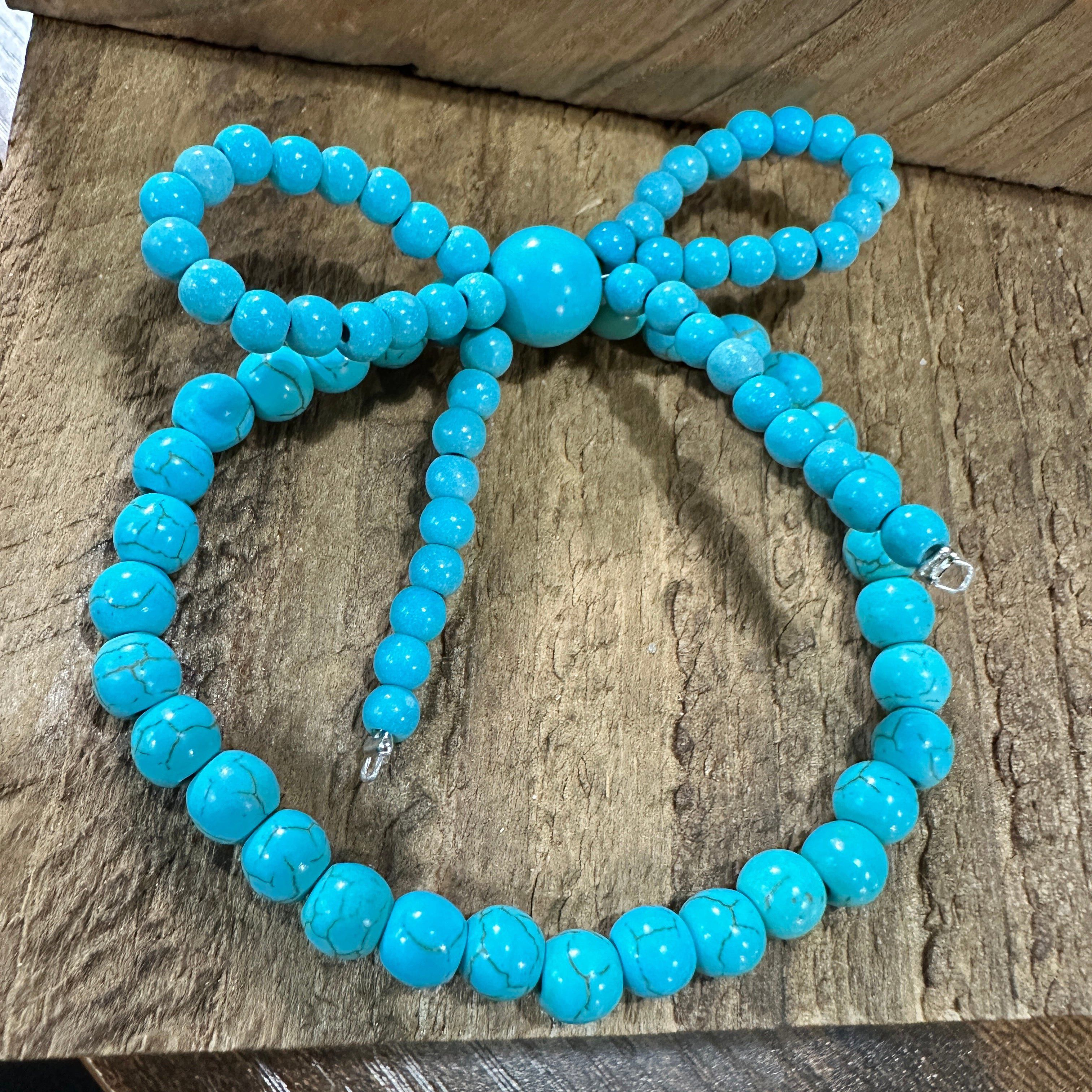 Other Handmade Ribbon Bow Beaded Stretch Bracelet in Turquoise, So Size ONE SIZE - 6 Thumbnail