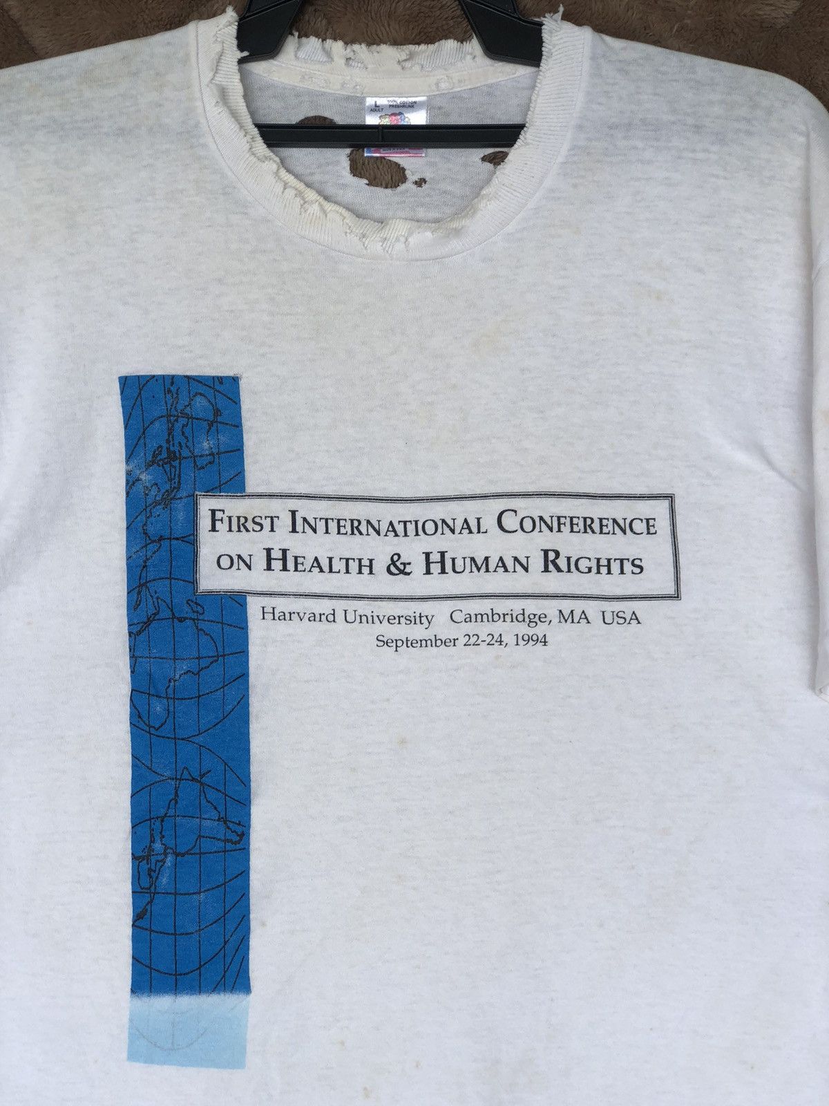Vintage Vintage 90s Harvard University🔥 Thrashed Tee Size US L / EU 52-54 / 3 - 2 Thumbnail