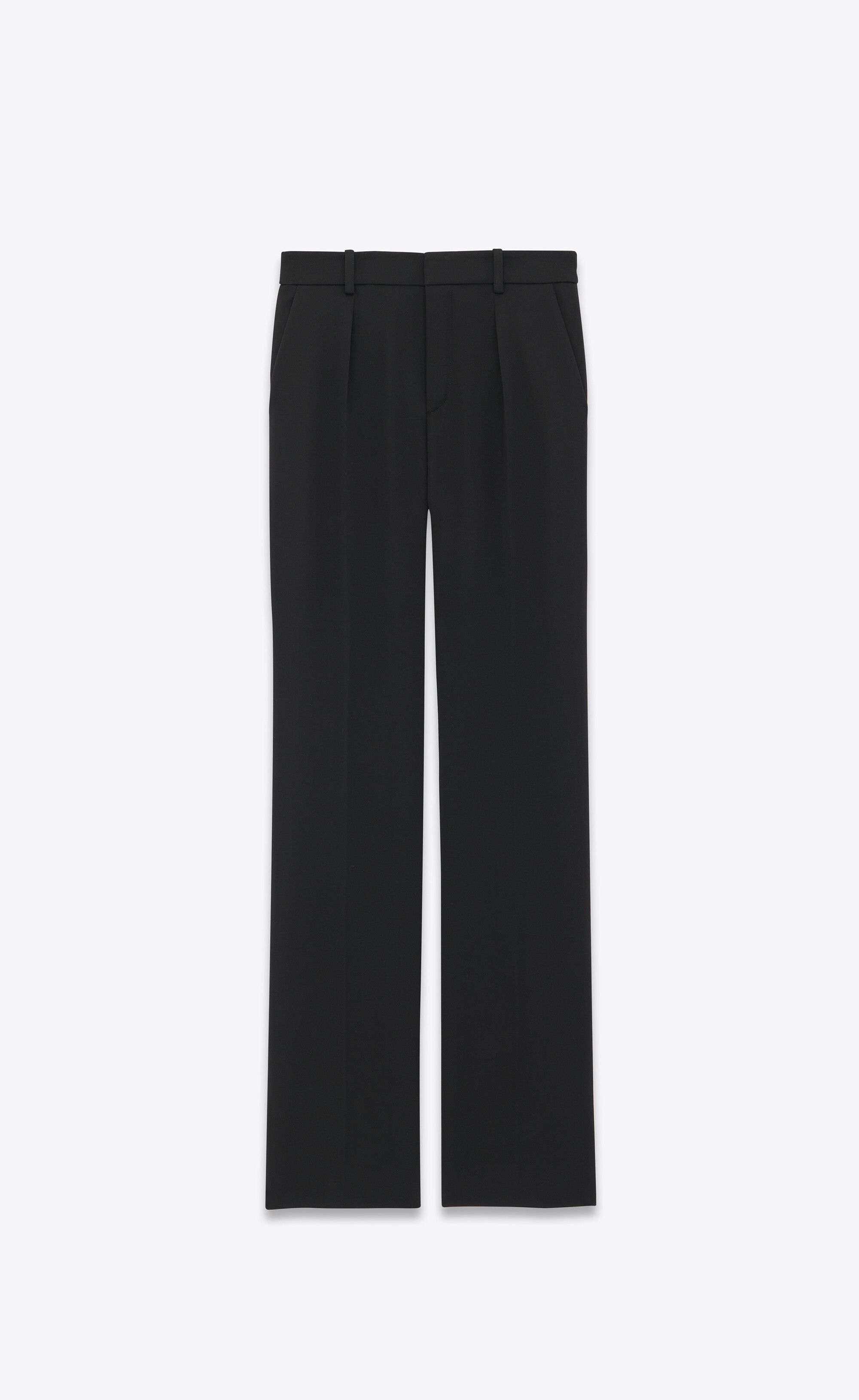 Saint Laurent Paris o1s1wg110125 752882 Tailored Pant in Grain de Poudre Black Size 27" / US 4 / IT 40 - 1 Thumbnail