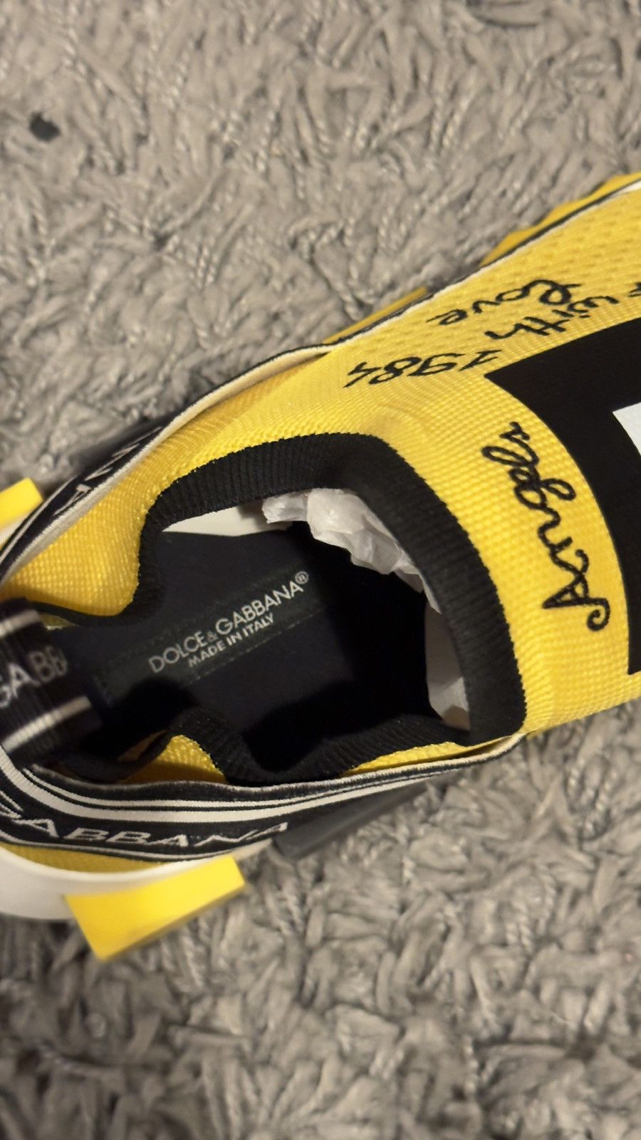 Dolce & Gabbana Dolce Gabbana Sorrento Slip On Sneakers - Yellow Graffiti Size US 9 / EU 42 - 9 Thumbnail