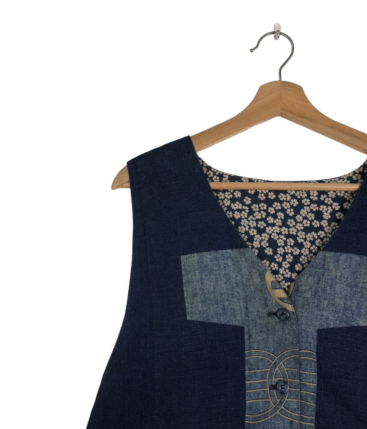 45rpm 🔥VINTAGE INDIGO BLUE BLUE JAPAN VEST BIG LOGO TRADITIONAL Size US S / EU 44-46 / 1 - 8 Thumbnail