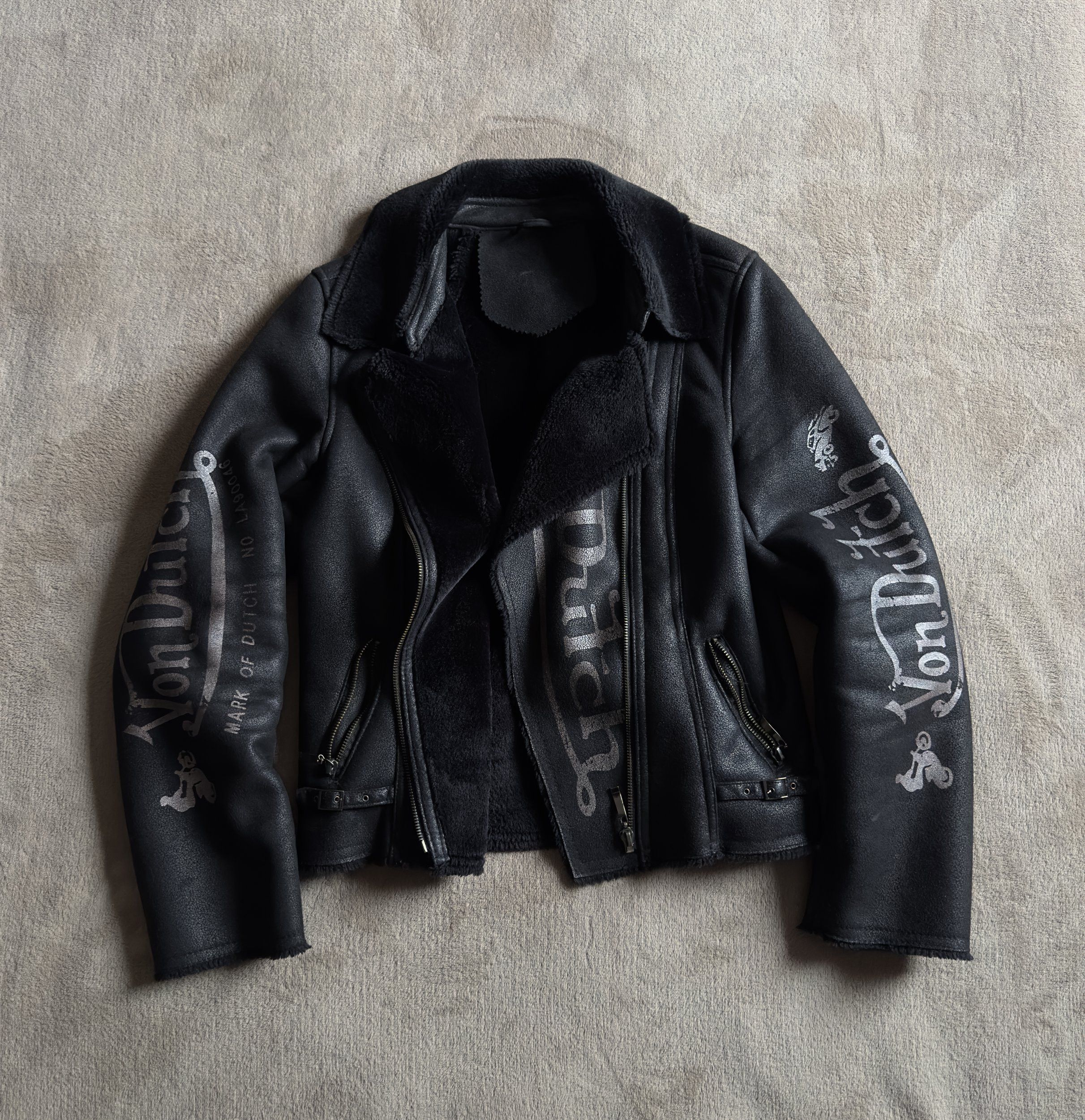 Von Dutch Von Dutch Faux Shearling Moto Jacket Size M / US 6-8 / IT 42-44 - 1 Thumbnail