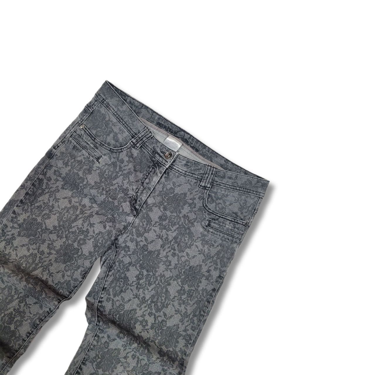 Japanese Brand BONITA DENIM Women's Gray Cotton Printed Jeans W34 L30 Size 34" / US 12 / IT 48 - 3 Thumbnail