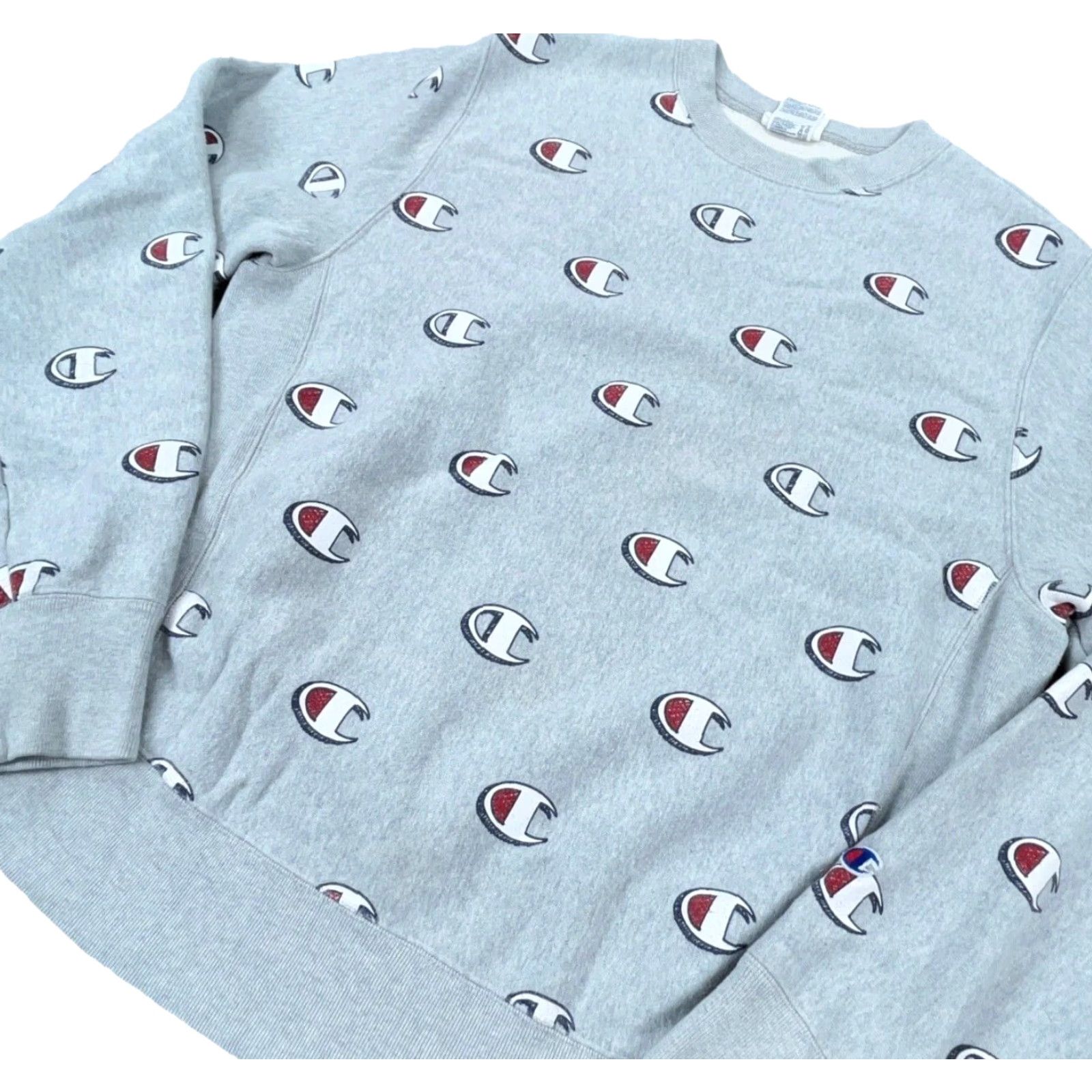 Champion Champion Sweatshirt Men Medium Gray Crew Neck Reverse Weave All Over Print AOP* Size US M / EU 48-50 / 2 - 3 Thumbnail