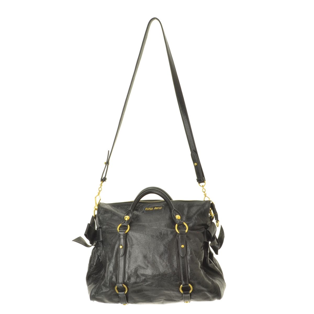 miu miu vitello lux 2way bag black miu miu vitello shine 2way bag
