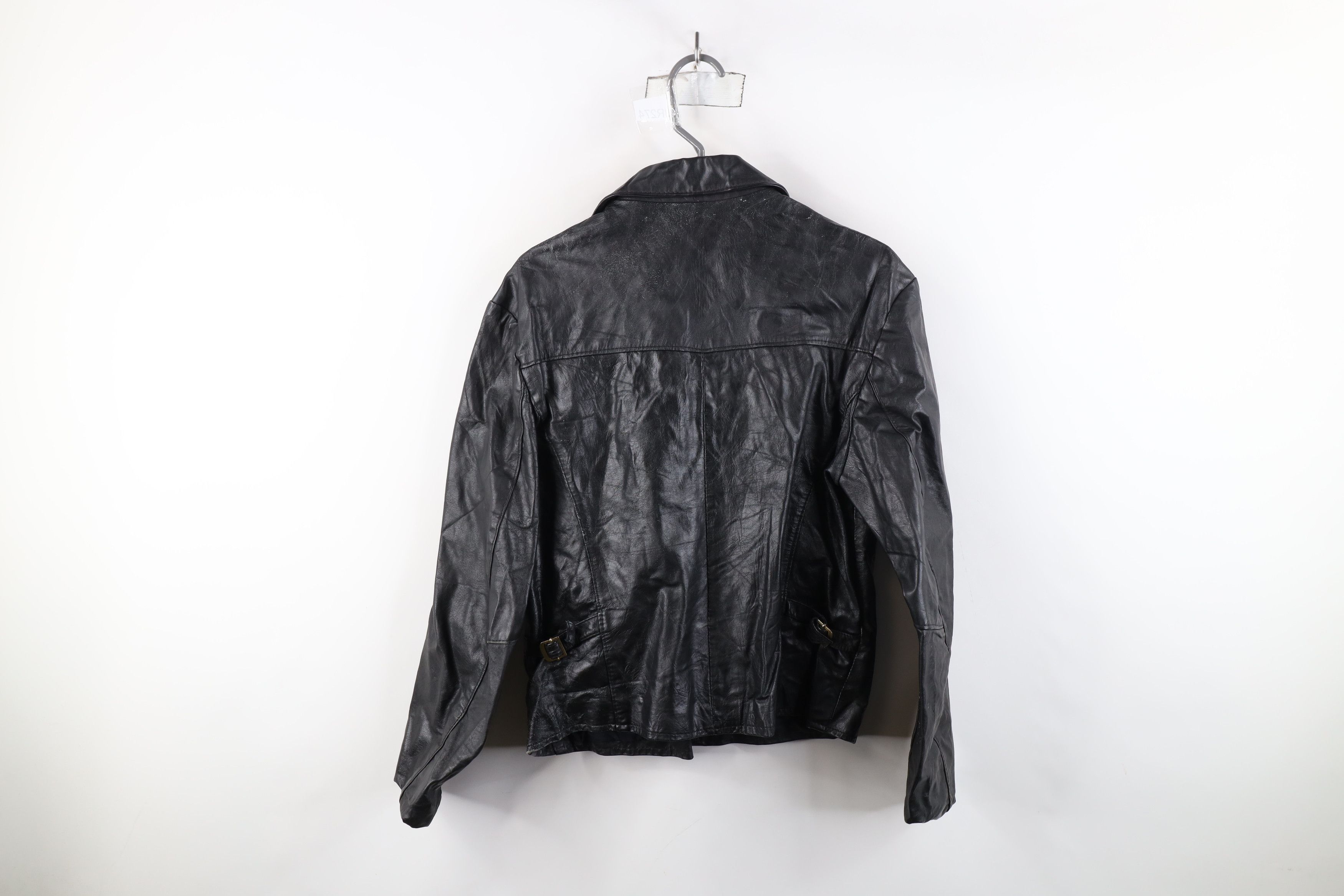 Vintage Vintage 60s 70s Streetwear Leather Bomber Jacket Black Size M / US 6-8 / IT 42-44 - 13 Thumbnail