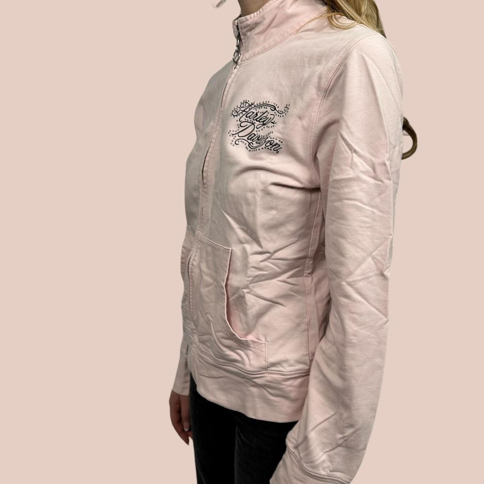 Harley Davidson Vintage womens pink harley davidson zipup Sweater Size XL / US 12-14 / IT 48-50 - 6 Thumbnail