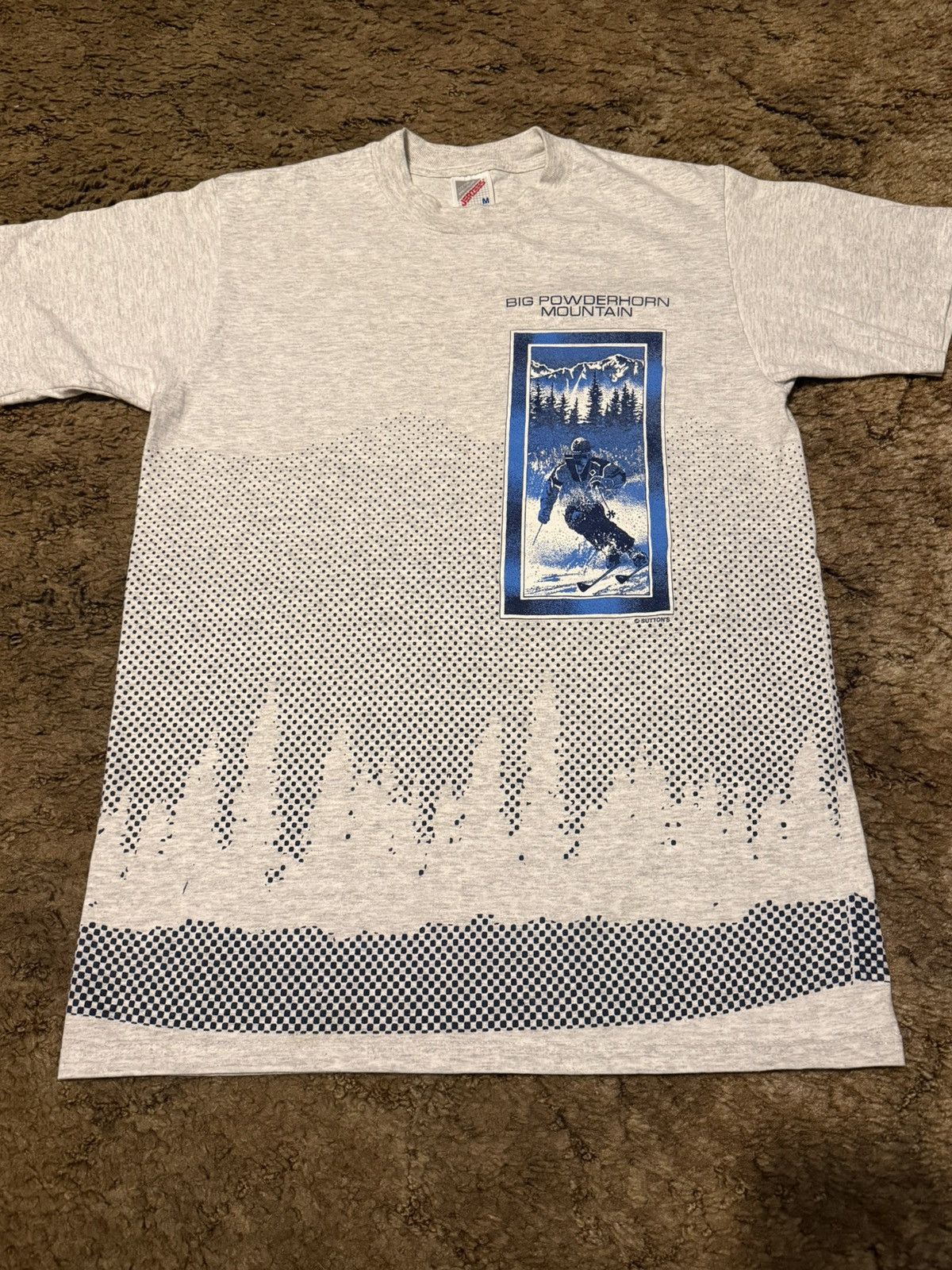 Vintage Big Powderhorn Mountain Skiing Sportswear T-Shirt Medium Size US S / EU 44-46 / 1 - 2 Thumbnail