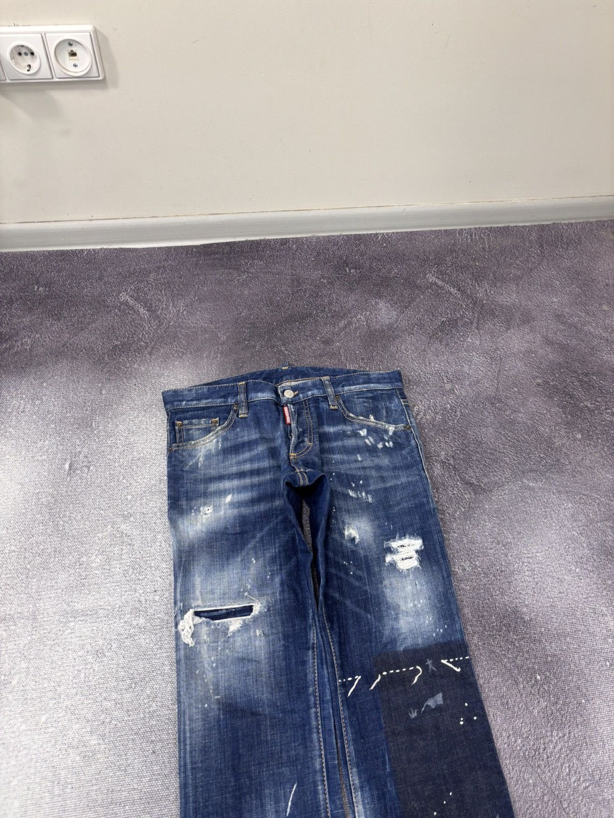 Dsquared2 Dsquared2 Women’s Distressed Painted Blue Denim Jeans Size 30" / US 8 / IT 44 - 4 Thumbnail