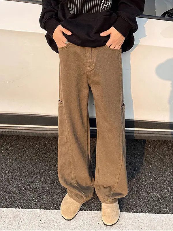 Japanese Brand × Jean Retro loose brown wide leg high street jeans Size US 32 / EU 48 - 1 Thumbnail