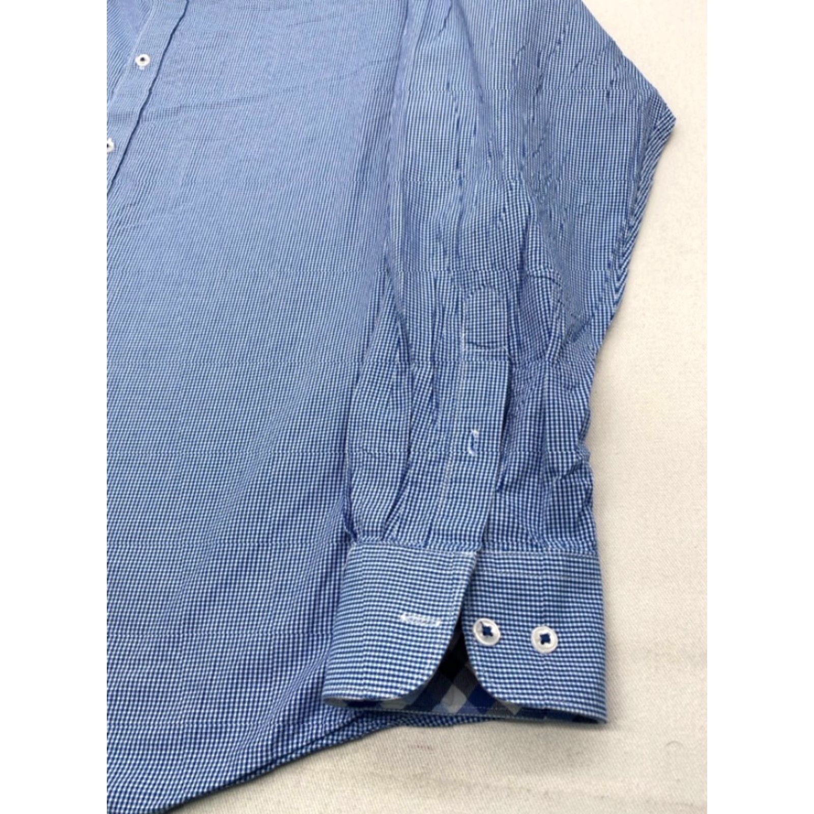 Vintage VINTAGE James Tattersall Mens XL Long Sleeve Button Up Blue Check Shirt Cotton 3955 Size US XL / EU 56 / 4 - 3 Thumbnail