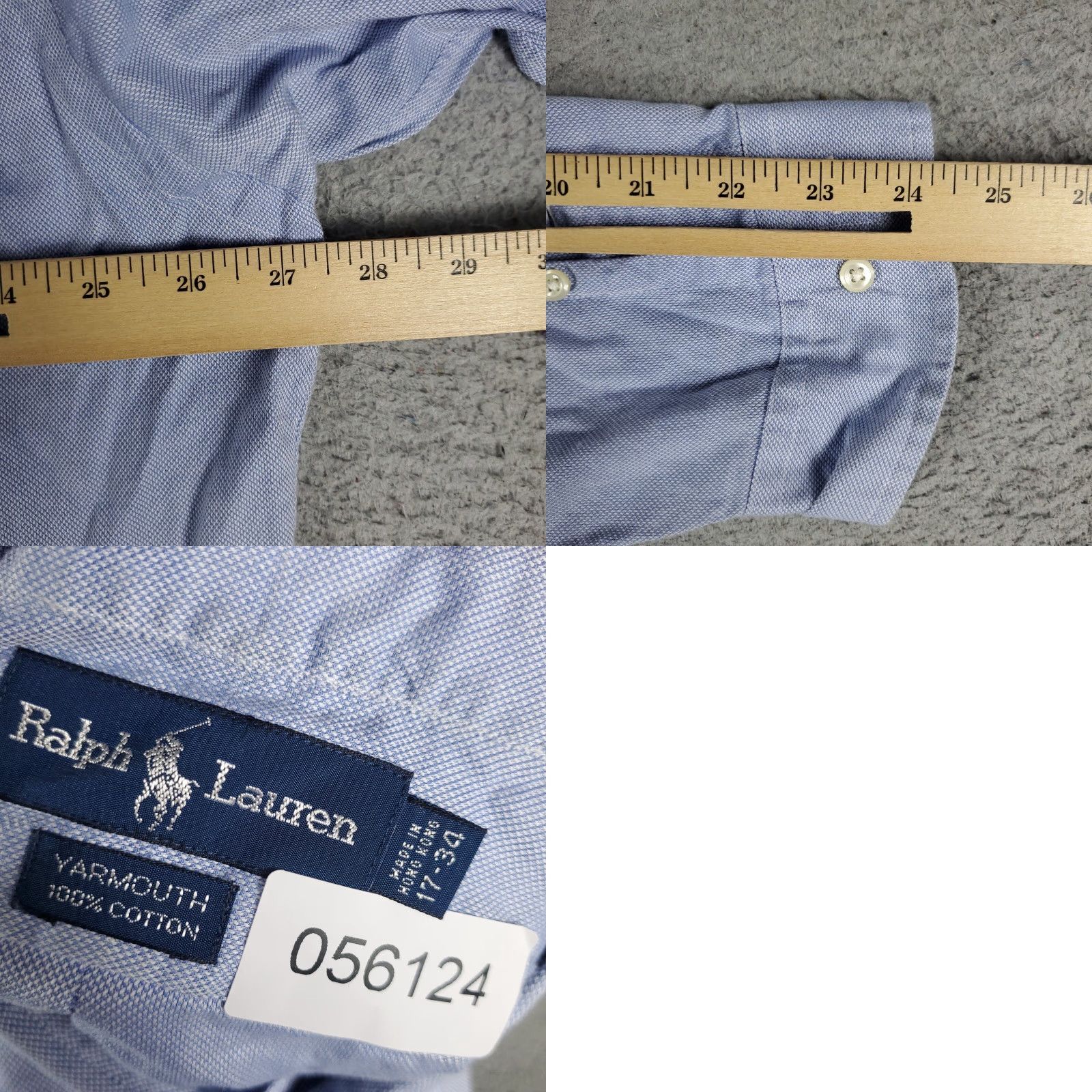 Ralph Lauren Ralph Lauren Dress Shirt Mens Size 17 Blue Long Sleeve Button-Up Cotton Size 46R - 8 Thumbnail