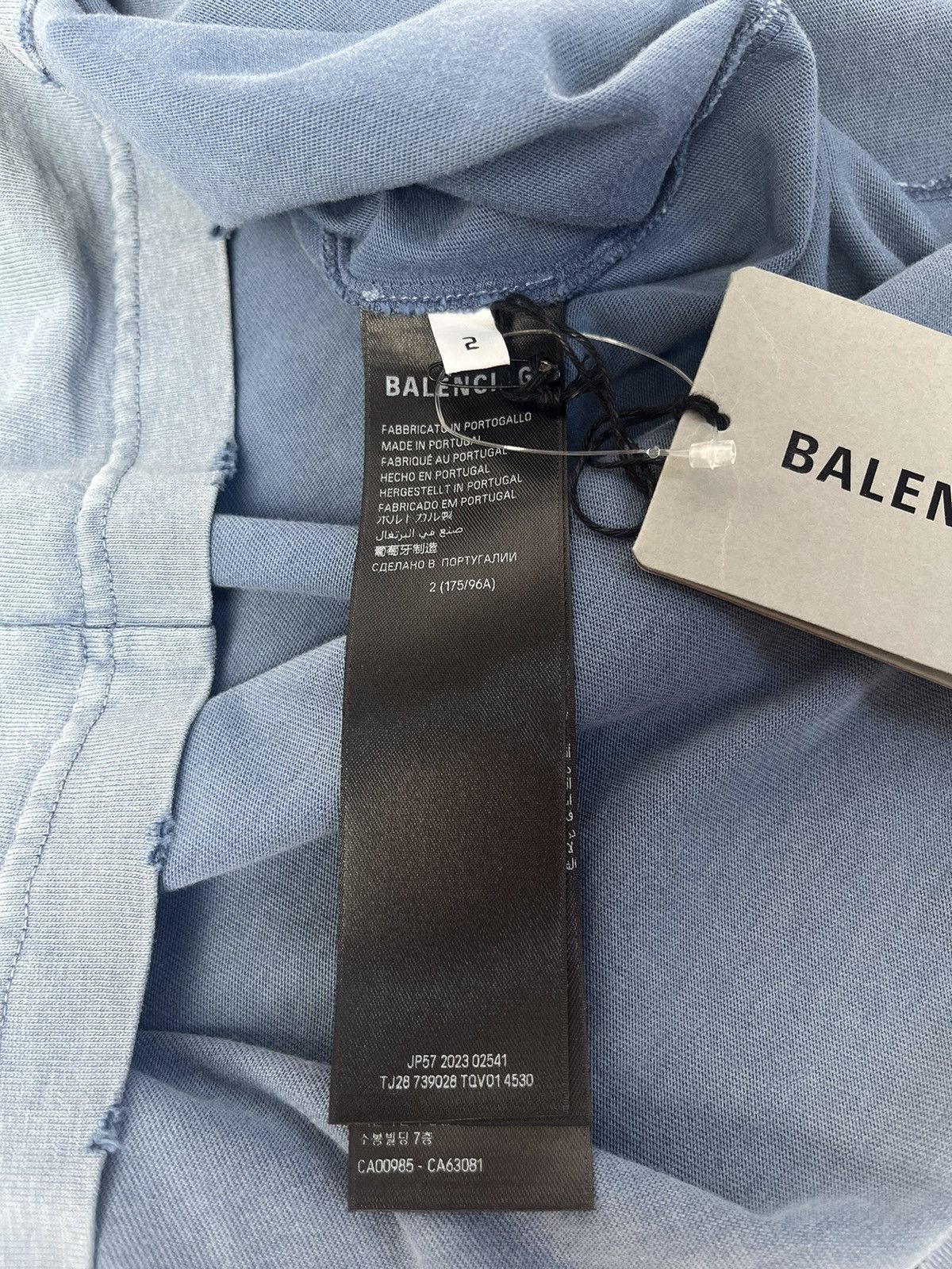 Balenciaga SS24 Paris Moon T-Shirt Oversized in blue vintage jersey Size US S / EU 44-46 / 1 - 4 Thumbnail
