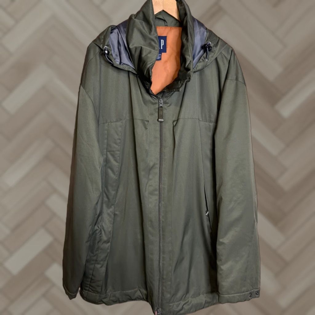 Gap VINTAGE Gap Coat Mens XL Green Hooded Full Zip Parka Jacket Size US XL / EU 56 / 4 - 1 Thumbnail