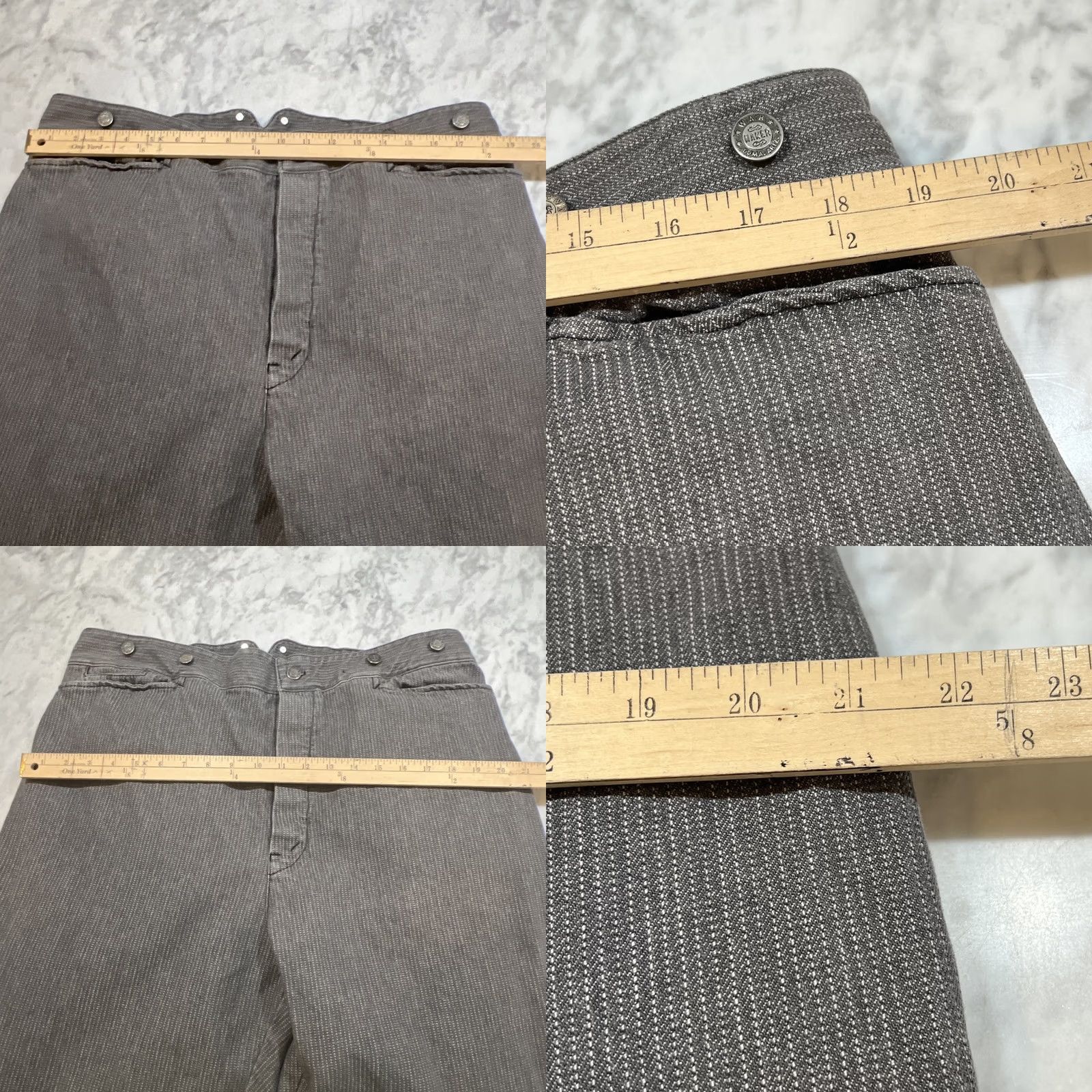 Vintage VINTAGE Wahmaker Jeans Men’s 42x30 Grey Button Fly Buckle Back Striped Western Size US 42 / EU 58 - 9 Thumbnail