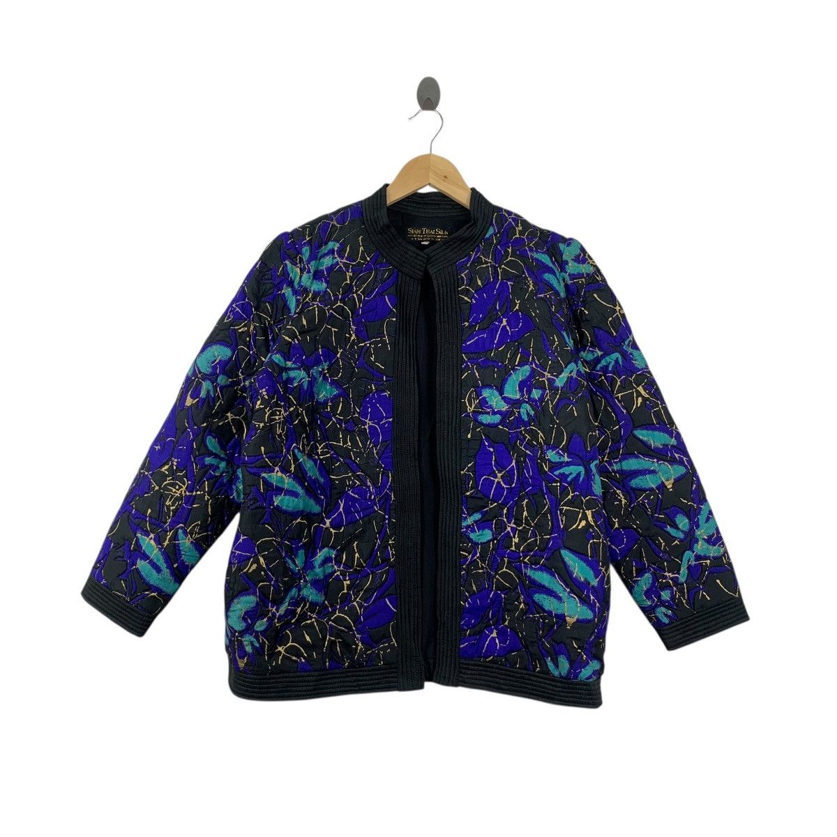 Vintage Vintage SIAM THAI SILK Collection Over Print Floral Jacket Size XL / US 12-14 / IT 48-50 - 1 Thumbnail