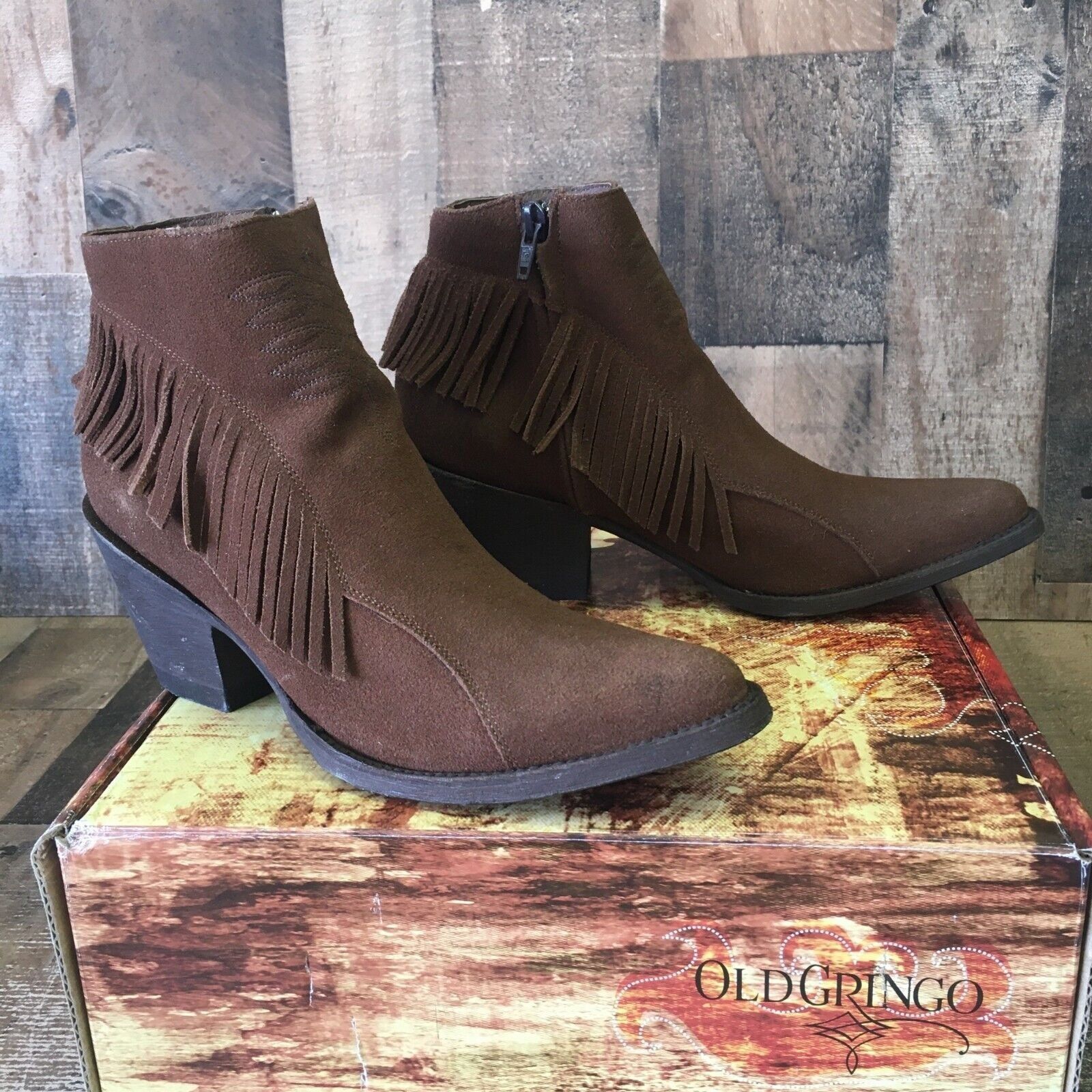 Old Gringo Brown Tassel Ankle Cowboy Boots Womens 7.5 B
