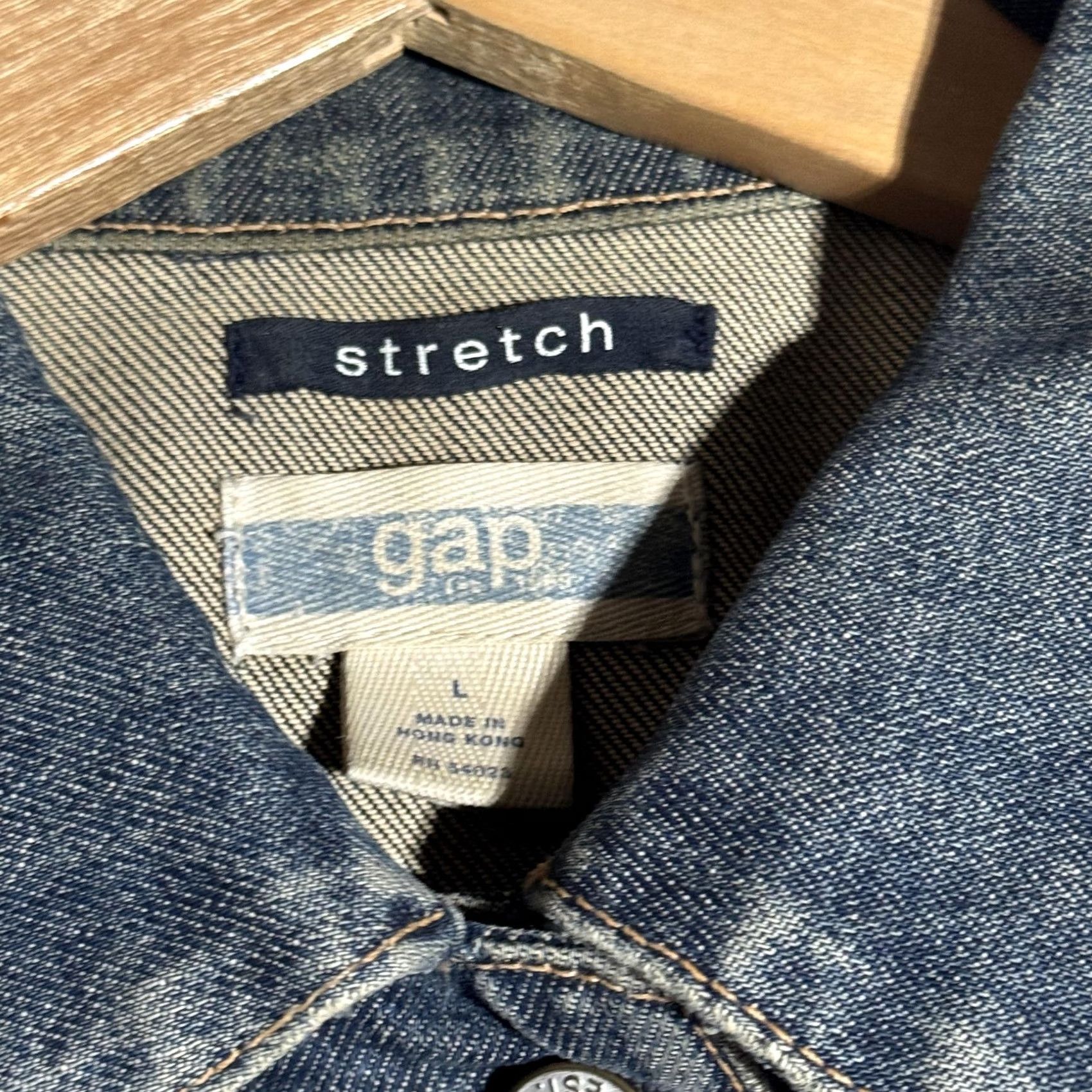 Gap VINTAGE Gap Denim Jacket Womens Large Stretch Jean Classic Trucker Button Up Blue 90s Womens Size 36" / US 14 / IT 50 - 4 Thumbnail