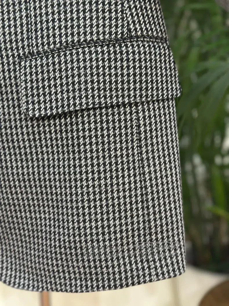 Tom Ford Tom Ford Black and Grey Houndstooth Mixed Fabric Single-Br Size 52L - 6 Thumbnail