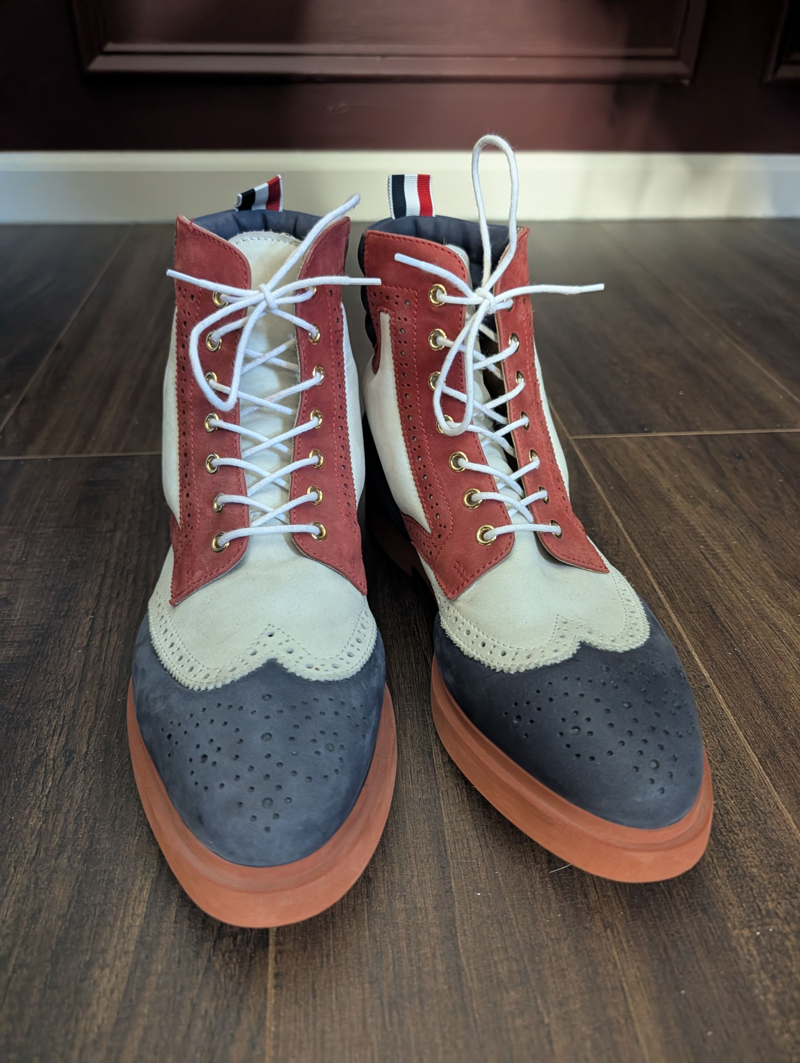 Thom Browne Suede Wingtip Brogue Boots Made in Italy sz 8 Size US 8 / EU 41 - 3 Thumbnail