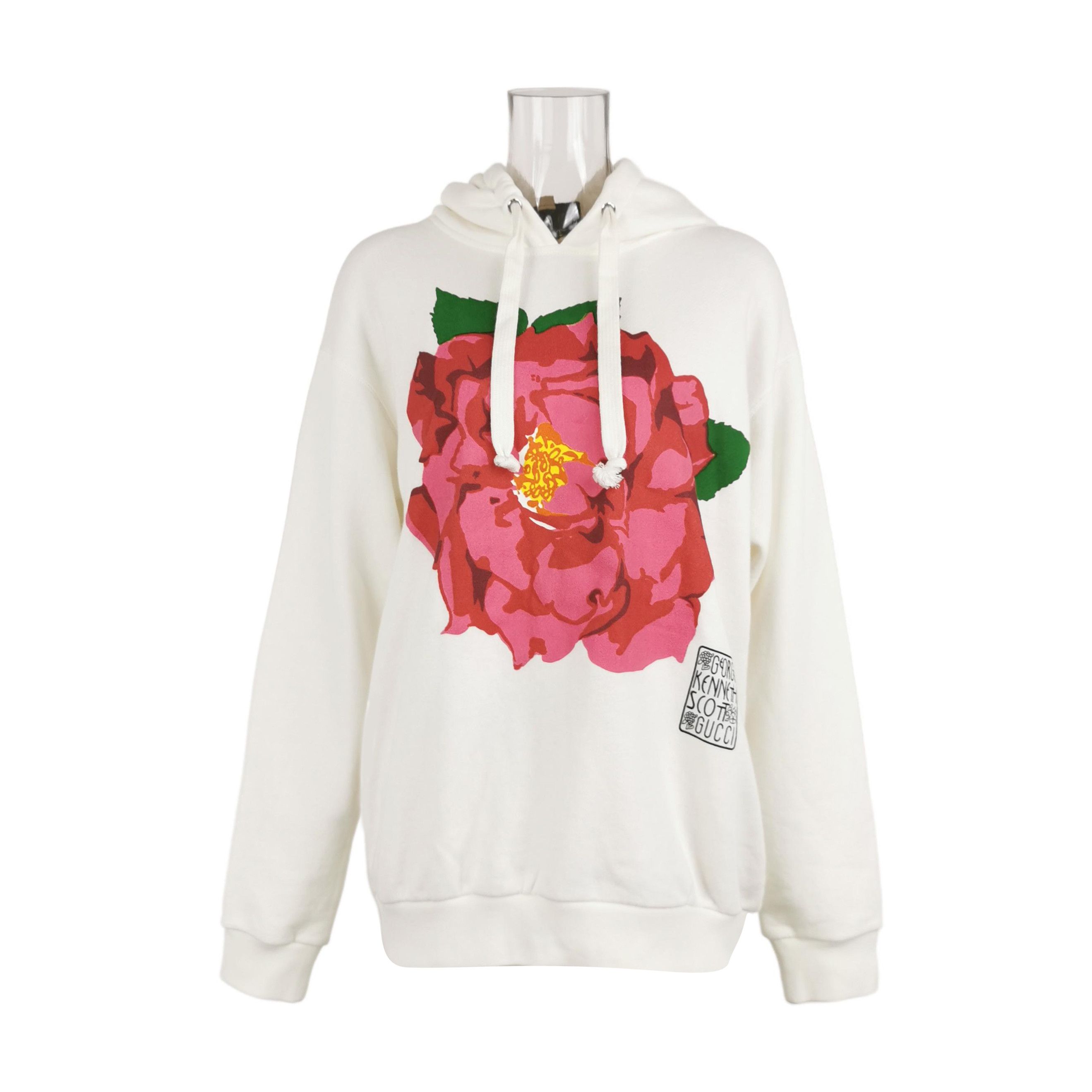 Gucci Gucci Floral Print Logo Hoodie Size S Size US S / EU 44-46 / 1 - 1 Thumbnail