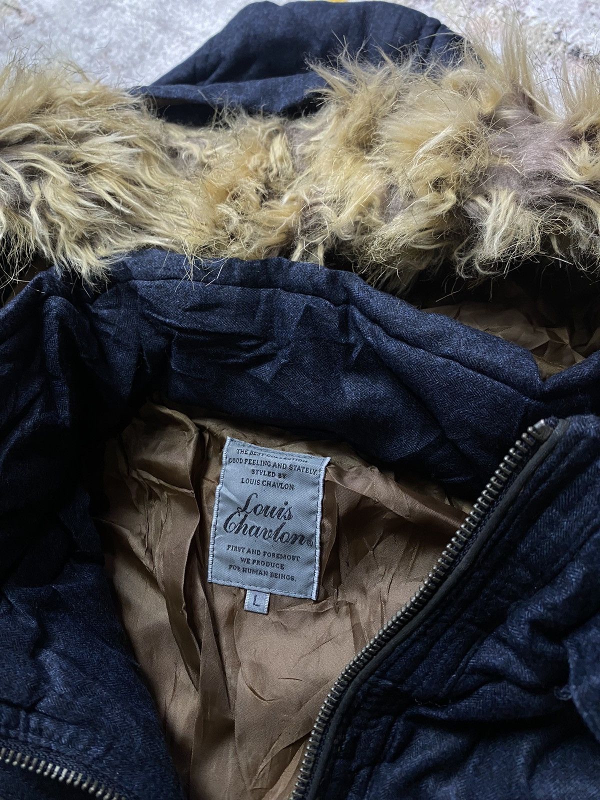 If Six Was Nine × Japanese Brand × Le Grande Bleu (L.G.B.) Japanes Louis Charton fur Puffer jacket ifsixLgb style Size US L / EU 52-54 / 3 - 6 Thumbnail