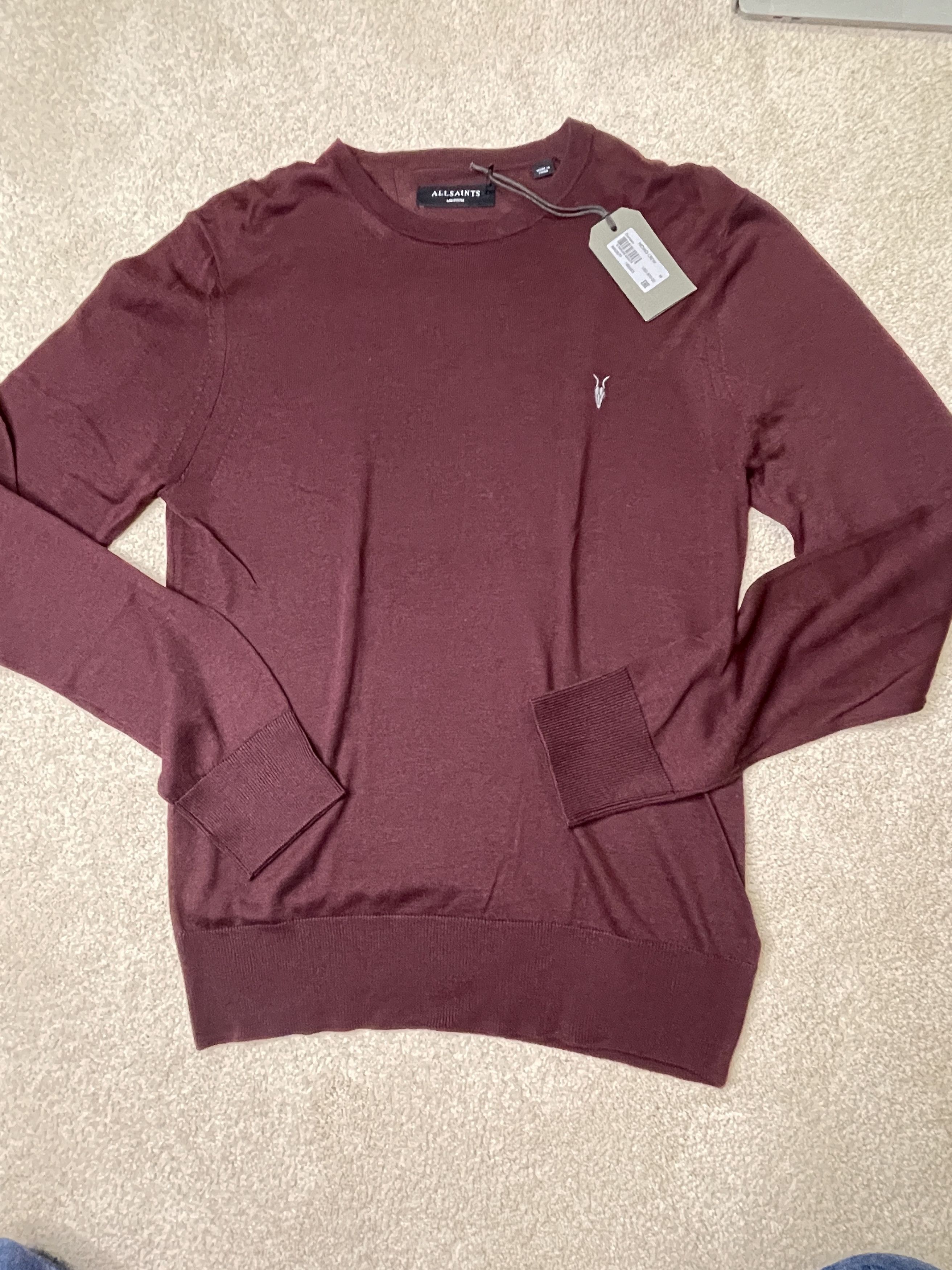 Allsaints All Saints Burgundy Merino Wool Long Sleeve XS Sweater Size US XS / EU 42 / 0 - 1 Thumbnail