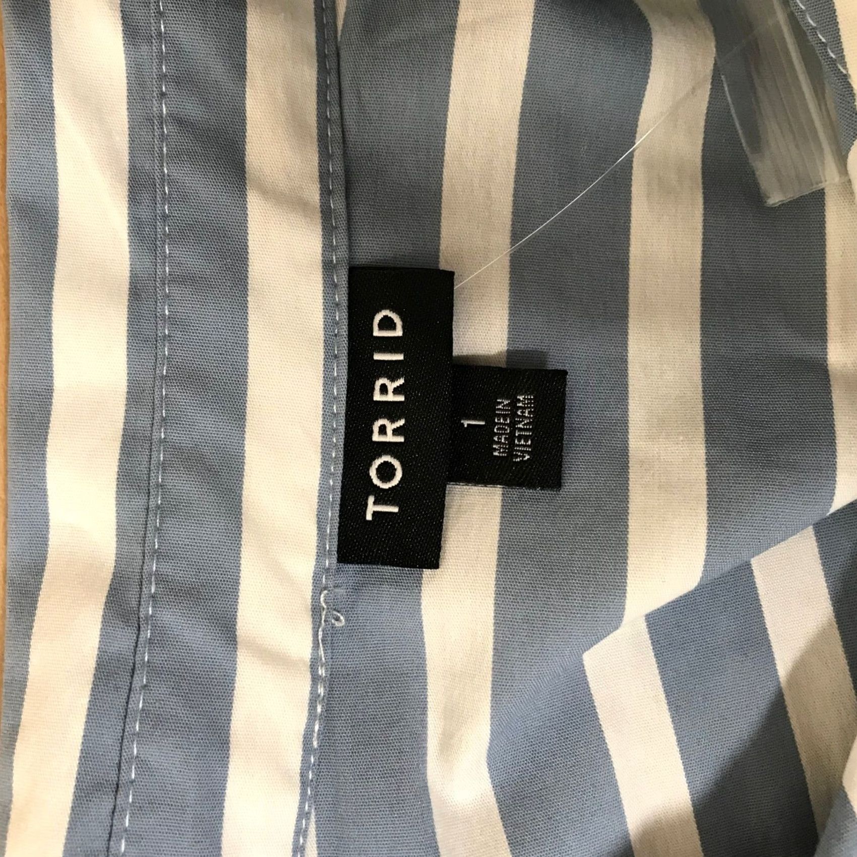 Torrid Torrid Blouse Shirt Striped Button Down Long Sleeve Collared 1X Plus Size Women Pockets Casual Workwear Size XL / US 12-14 / IT 48-50 - 7 Thumbnail