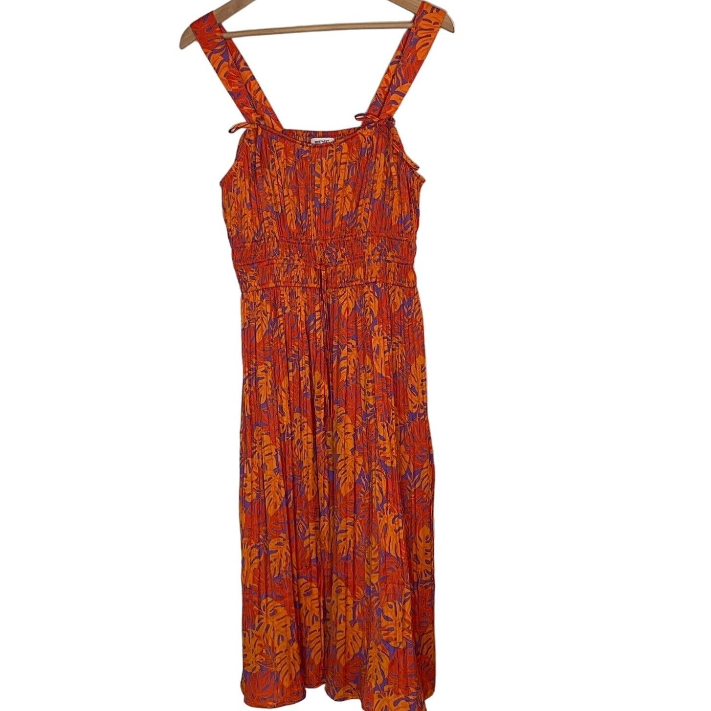 Nine West Nine West Women's Sleeveless Orange Dress Tropical Pattern Size M / US 6-8 / IT 42-44 - 1 Thumbnail