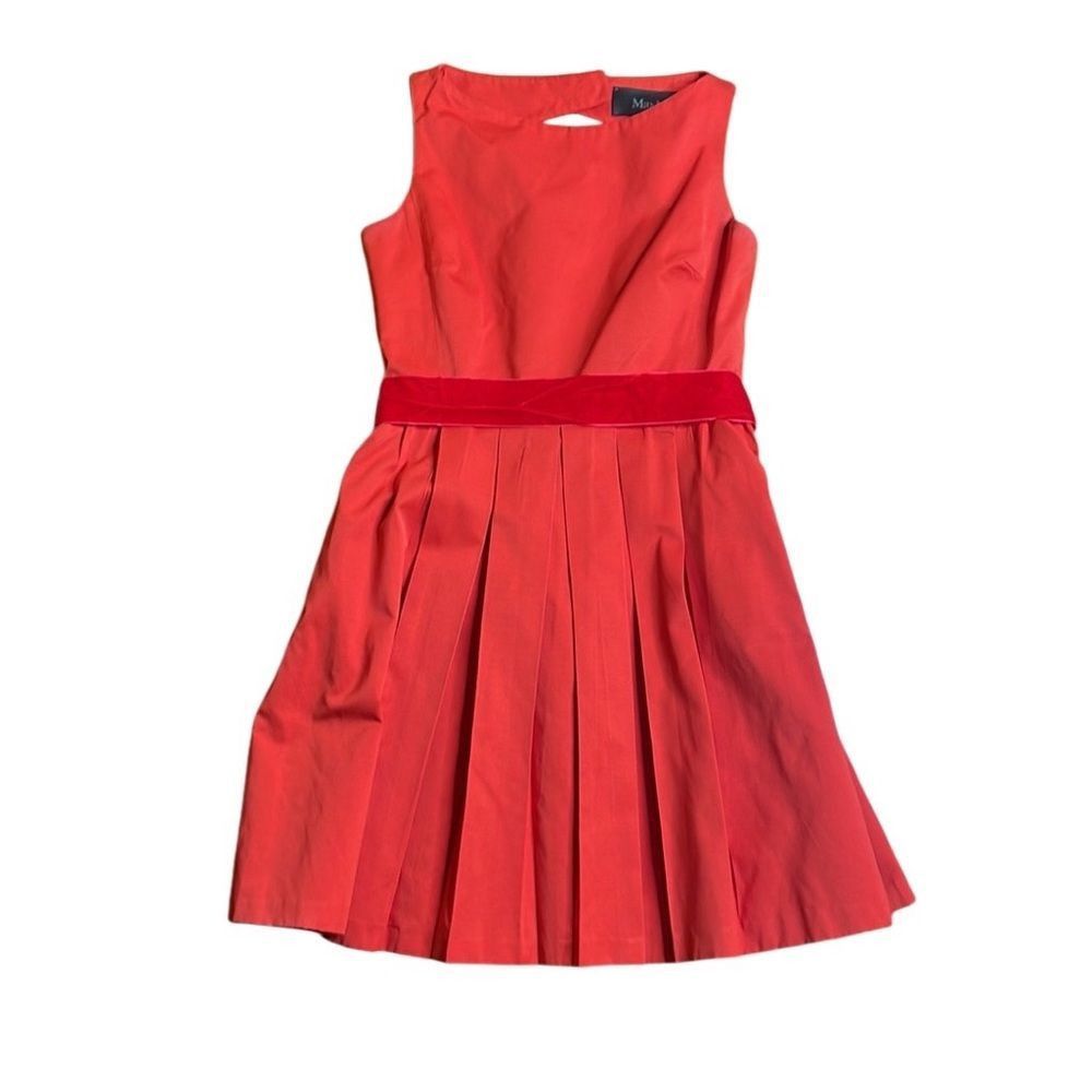 Max Mara MaxMara Red Pleated Open Back Sleeveless Mini Dress Size 8 Size M / US 6-8 / IT 42-44 - 1 Thumbnail