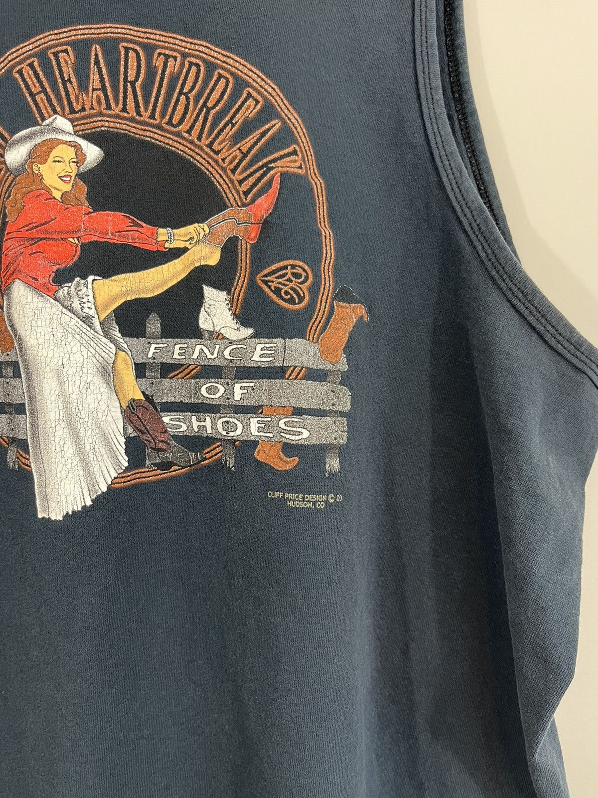 Vintage Cowboy Heartbreak Distressed Faded Oversize Tank Size US XXL / EU 58 / 5 - 8 Thumbnail
