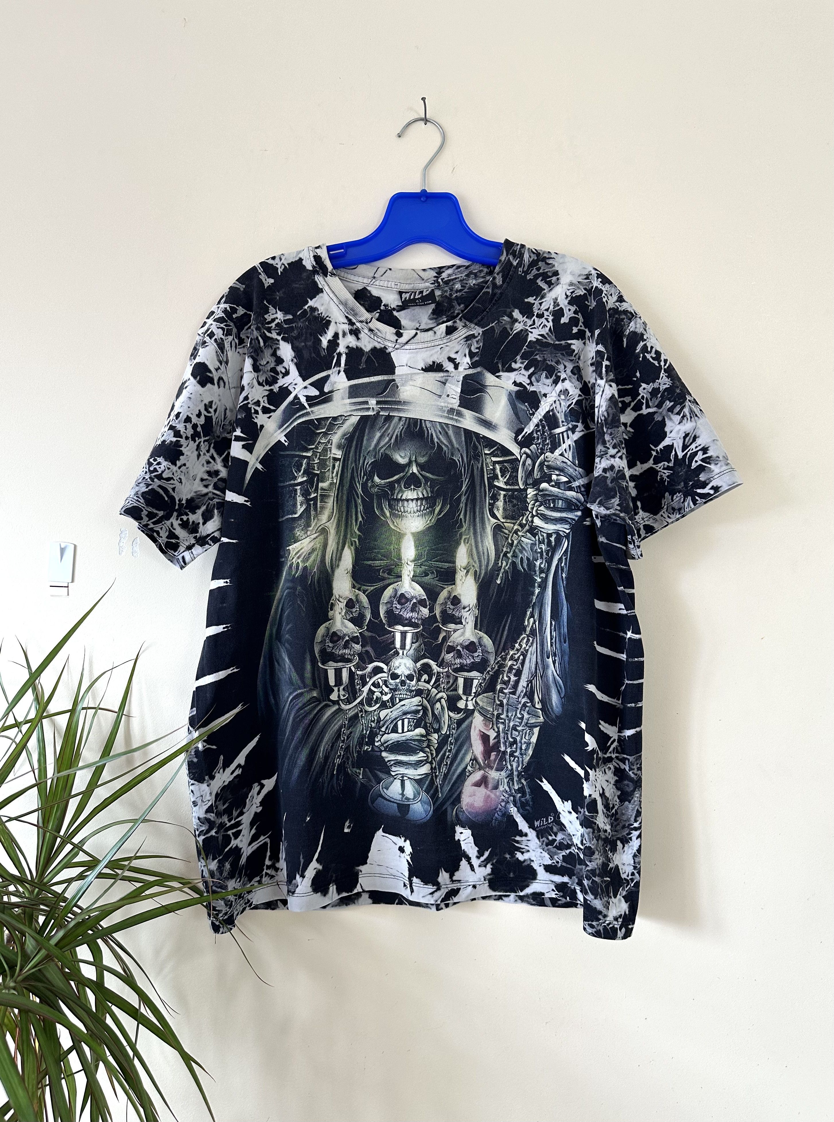 Vintage Vintage skull death tie dye tee Size US L / EU 52-54 / 3 - 1 Thumbnail