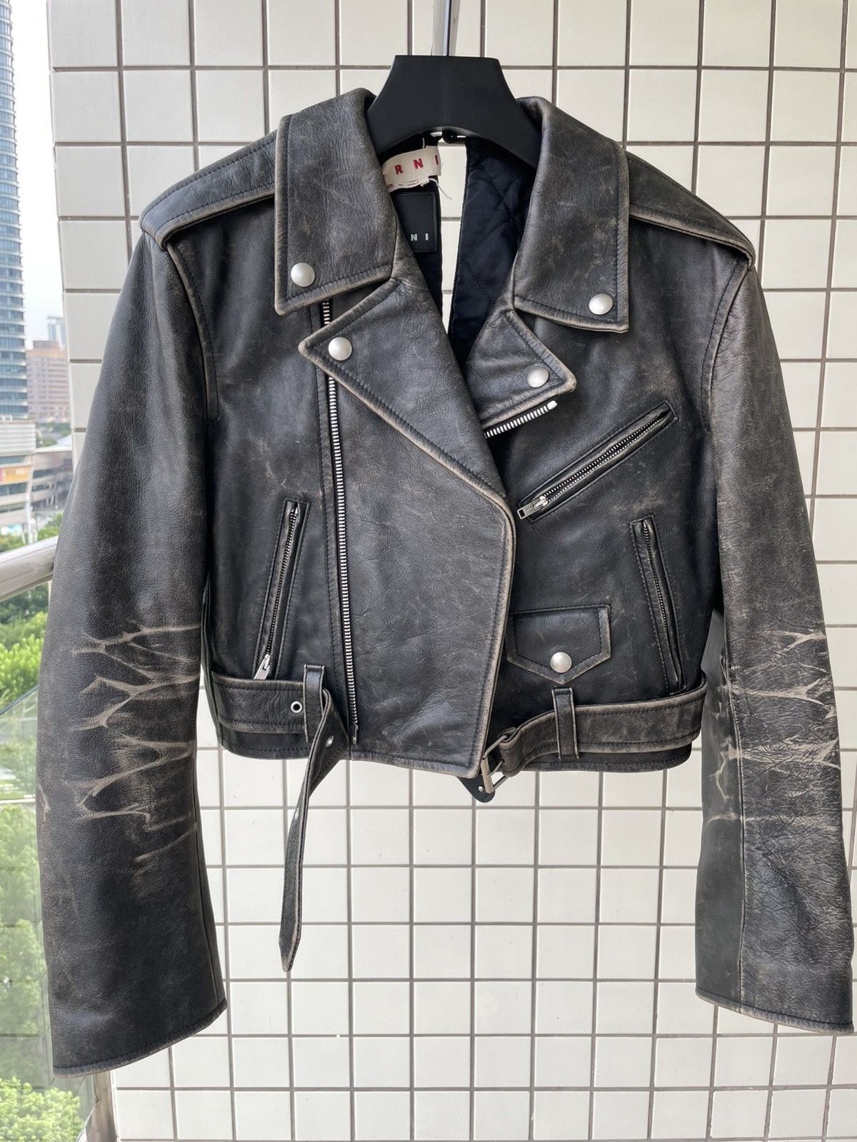 Marni Marni runway biker leather jacket Size S / US 4 / IT 40 - 3 Thumbnail