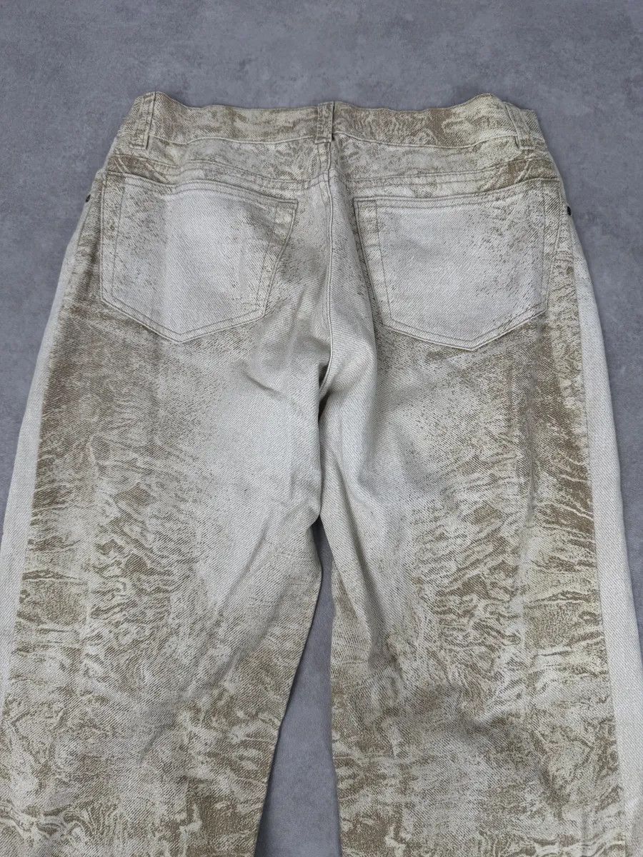 Roberto Cavalli 2000s Roberto Cavalli White & Beige Marble Abstract Pants Size 26" / US 2 / IT 38 - 6 Thumbnail