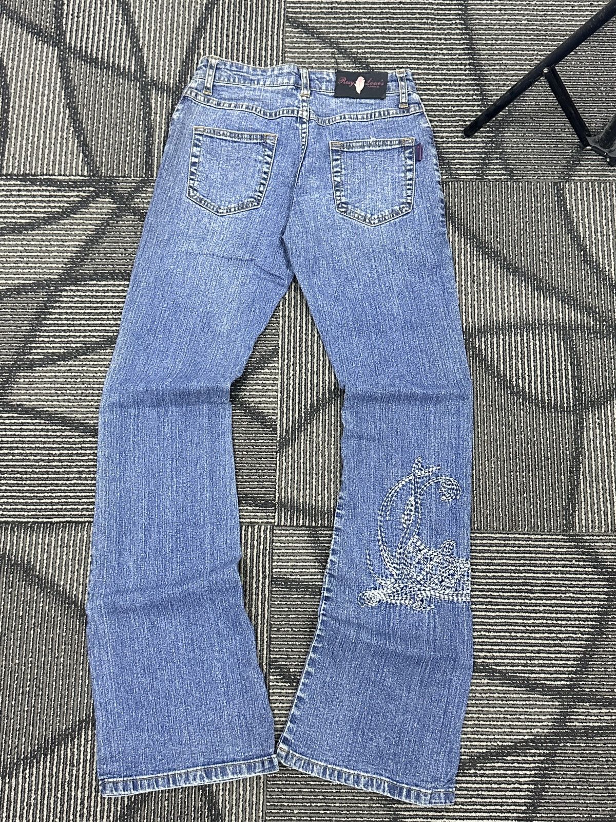 If Six Was Nine Y2K Rosy Love’s Jeans Dragon Design Flare Jean Size 26" / US 2 / IT 38 - 5 Thumbnail