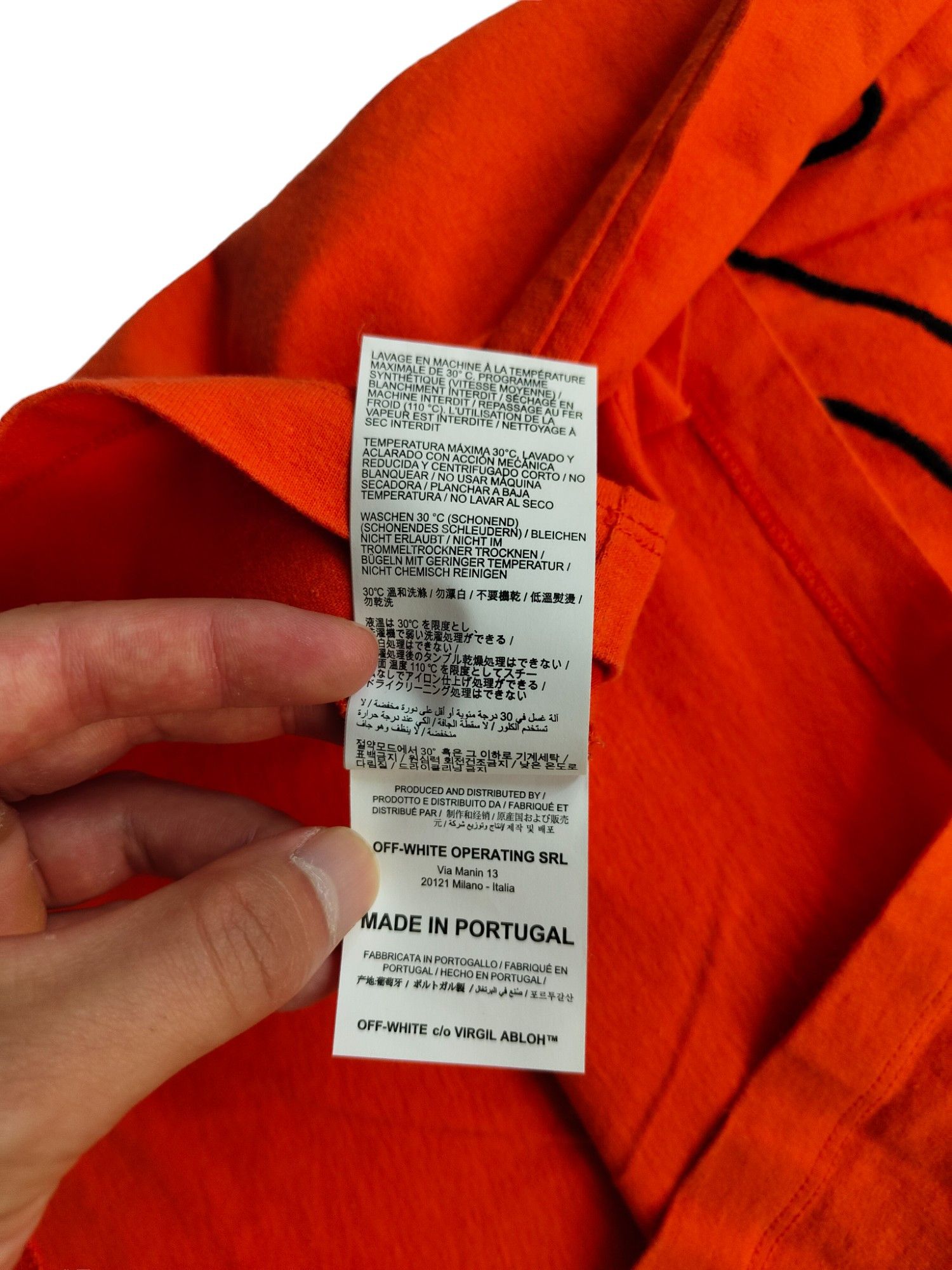 Off-White Orange Tee With Black Stitching Logo At The Back Size US XS / EU 42 / 0 - 6 Thumbnail