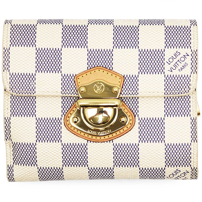 Louis Vuitton Louis Vuitton Louis Vuitton Portefeuille Joy Damier Azur Wallet Textile Short Wallet N60030 DUTY FREE for USA Size ONE SIZE - 1 Thumbnail