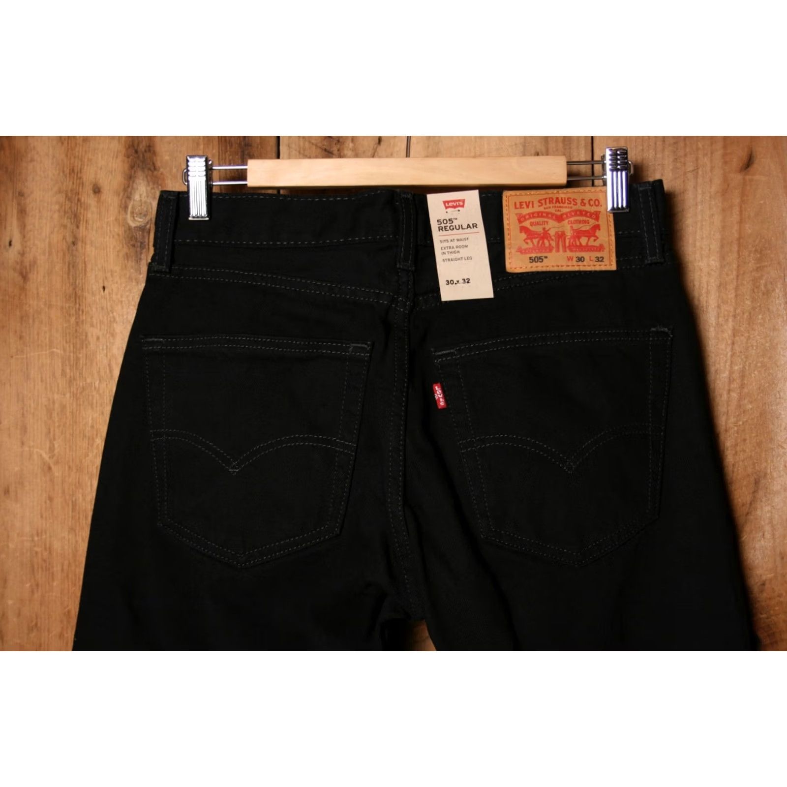 Levi's LEVI'S 505 Jeans Black Denim Straight Leg Sz. 30x32 Inseam 31" Mens Regular Denim Pants Size US 30 / EU 46 - 5 Thumbnail