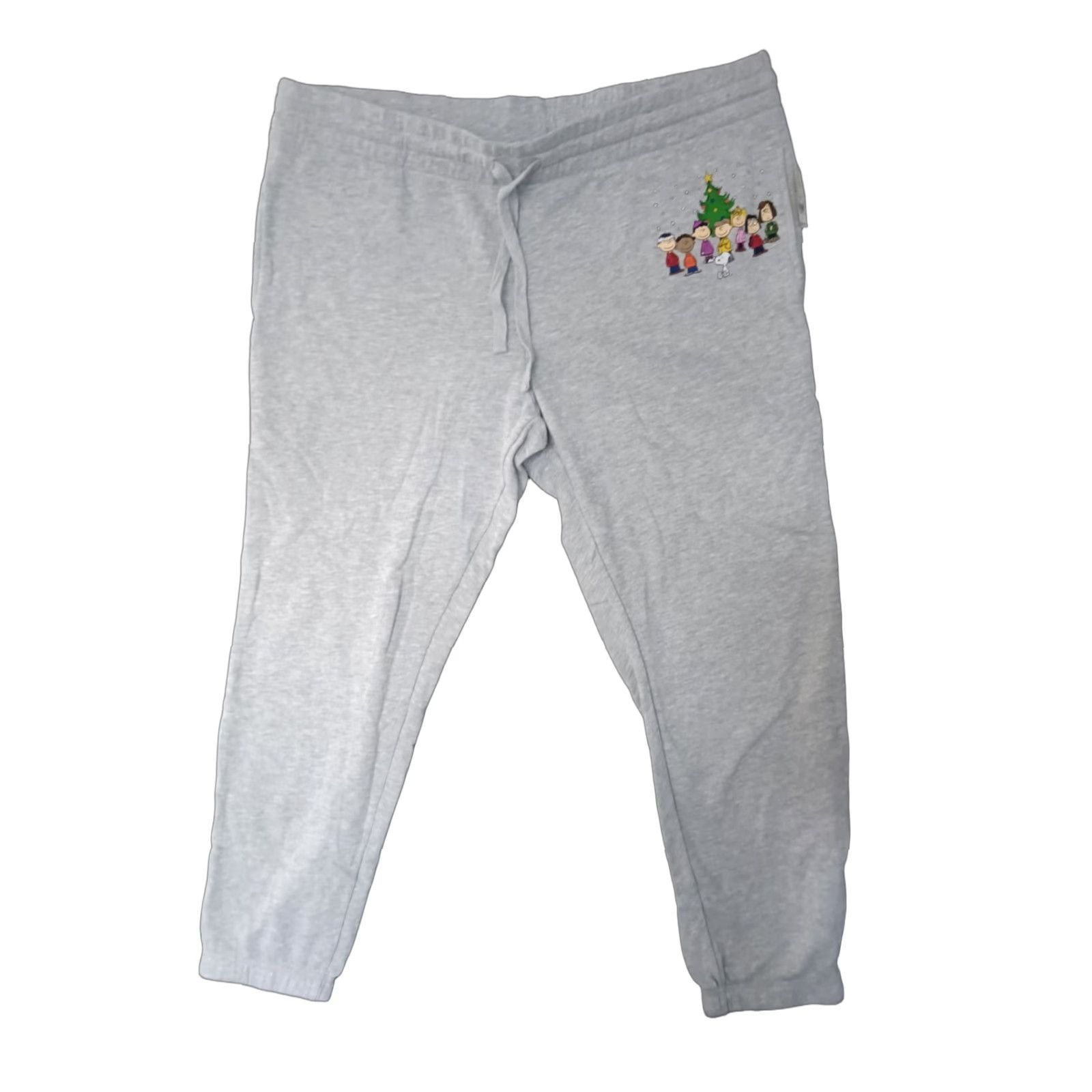 Peanuts VINTAGE Christmas Sweatpants Snoopy and Gang Gray Women's XXL NWT Size 40" / US 18 - 1 Thumbnail