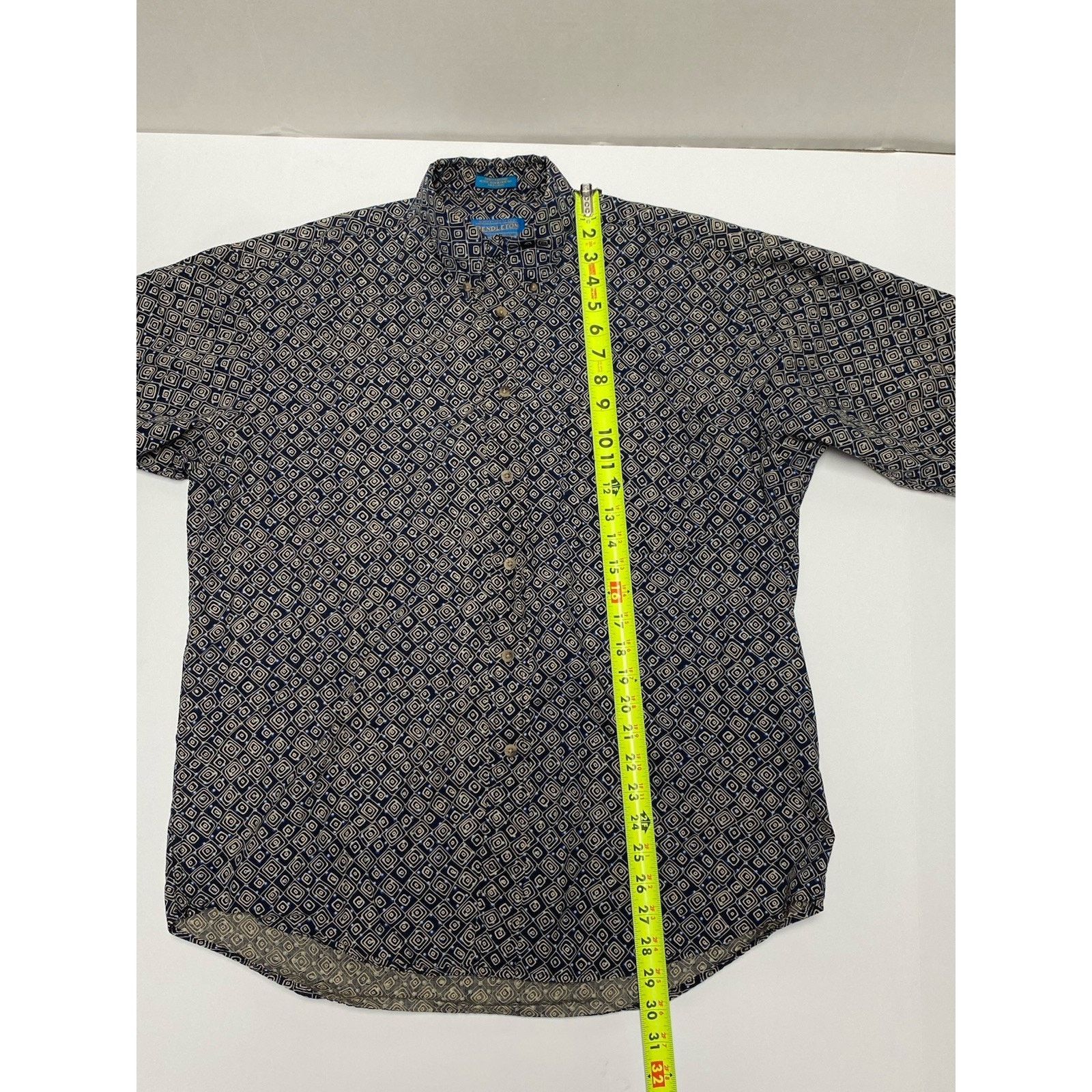 Pendleton PENDLETON Cotton Short Sleeve Blue&White Mens Size Medium Size US M / EU 48-50 / 2 - 5 Thumbnail