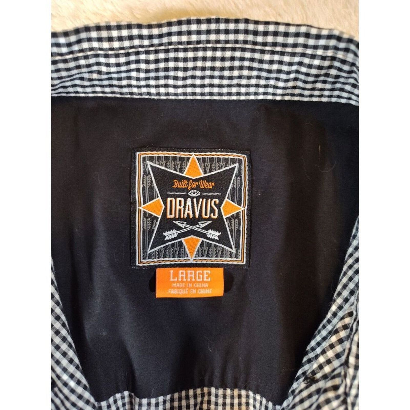 Dravus Dravus Shirt Mens Large Mini Check Short Sleeve Button Down Size US L / EU 52-54 / 3 - 8 Thumbnail