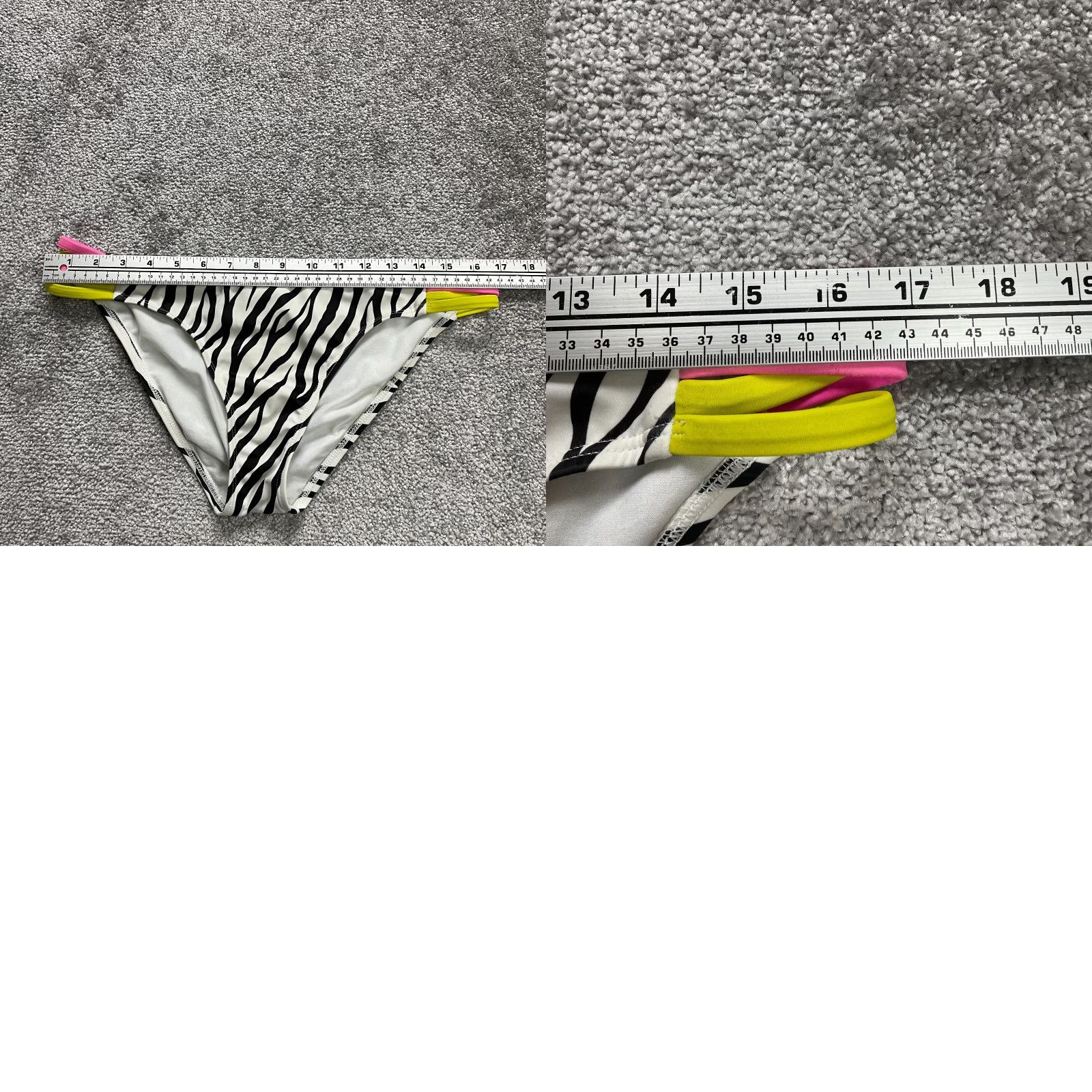 Guess GUESS USA Swimwear Bikini Bottom Women Large Multicolor Zebra Side Strap Beach Size 36" / US 14 / IT 50 - 8 Thumbnail
