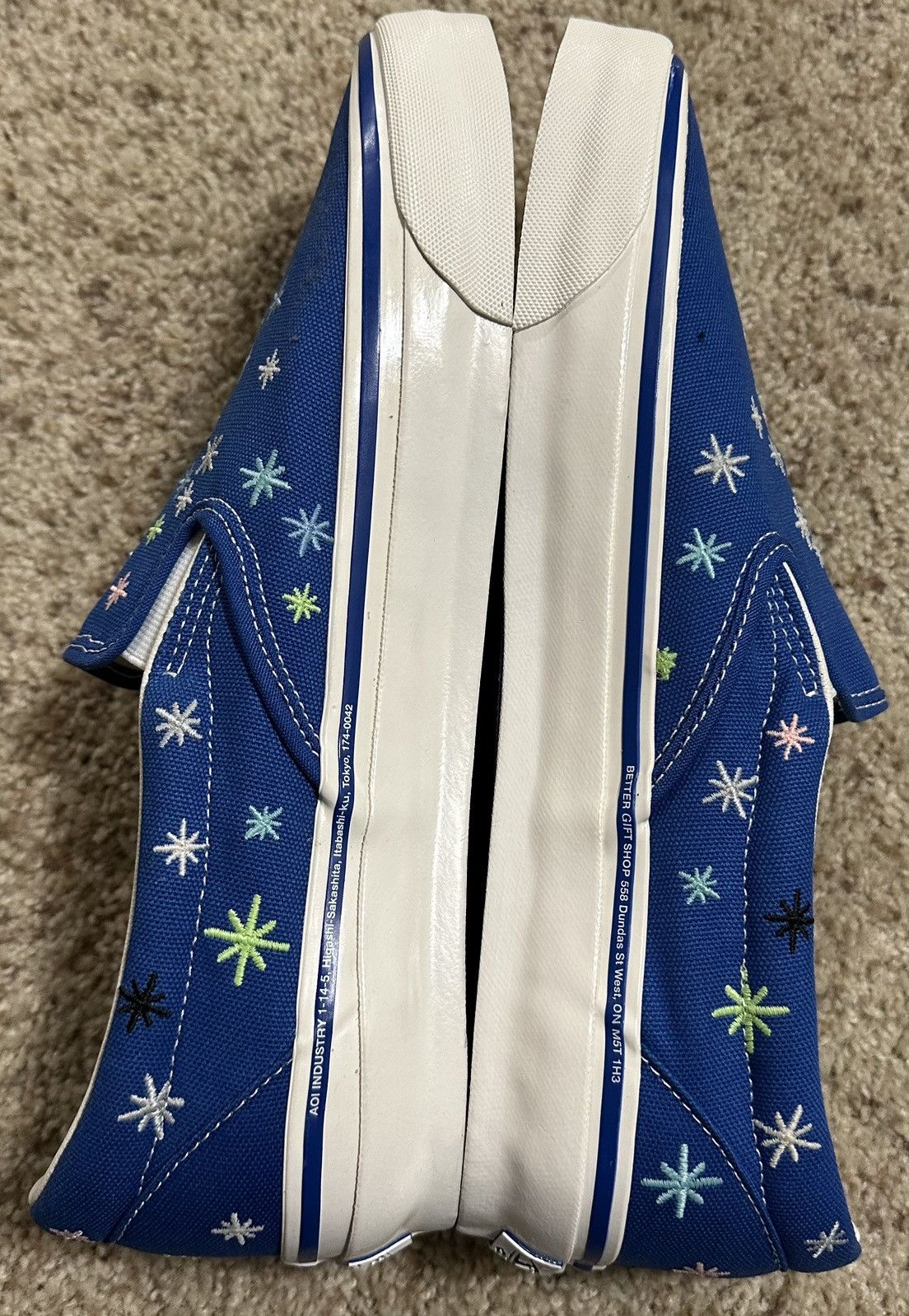Other *RARE* AOI X VANS SLIP ON 98 EMBROIDERED SIZE 12 BLUE Size US 12 / EU 45 - 8 Thumbnail