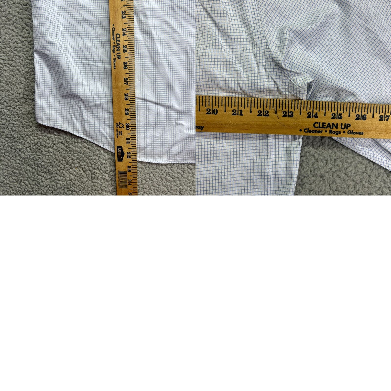 Charles Tyrwhitt Charles Tyrwhitt Shirt Men's 17 White Dress Check Non Iron Slim Fit Button Down Size 46R - 8 Thumbnail
