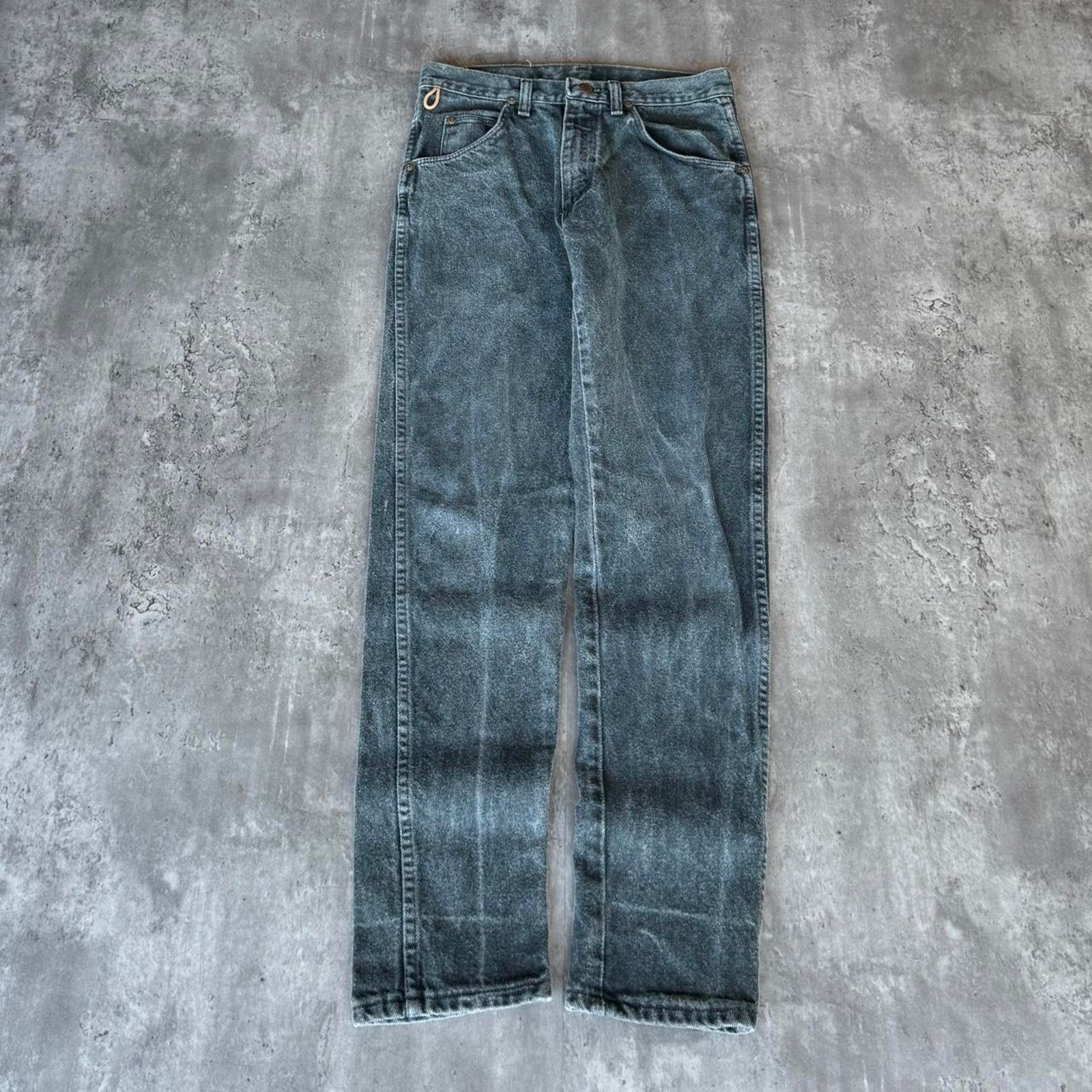 Vintage × Wrangler Wrangler Made In USA Teal Wash Slim Denim Jeans Size US 28 / EU 44 - 2 Thumbnail