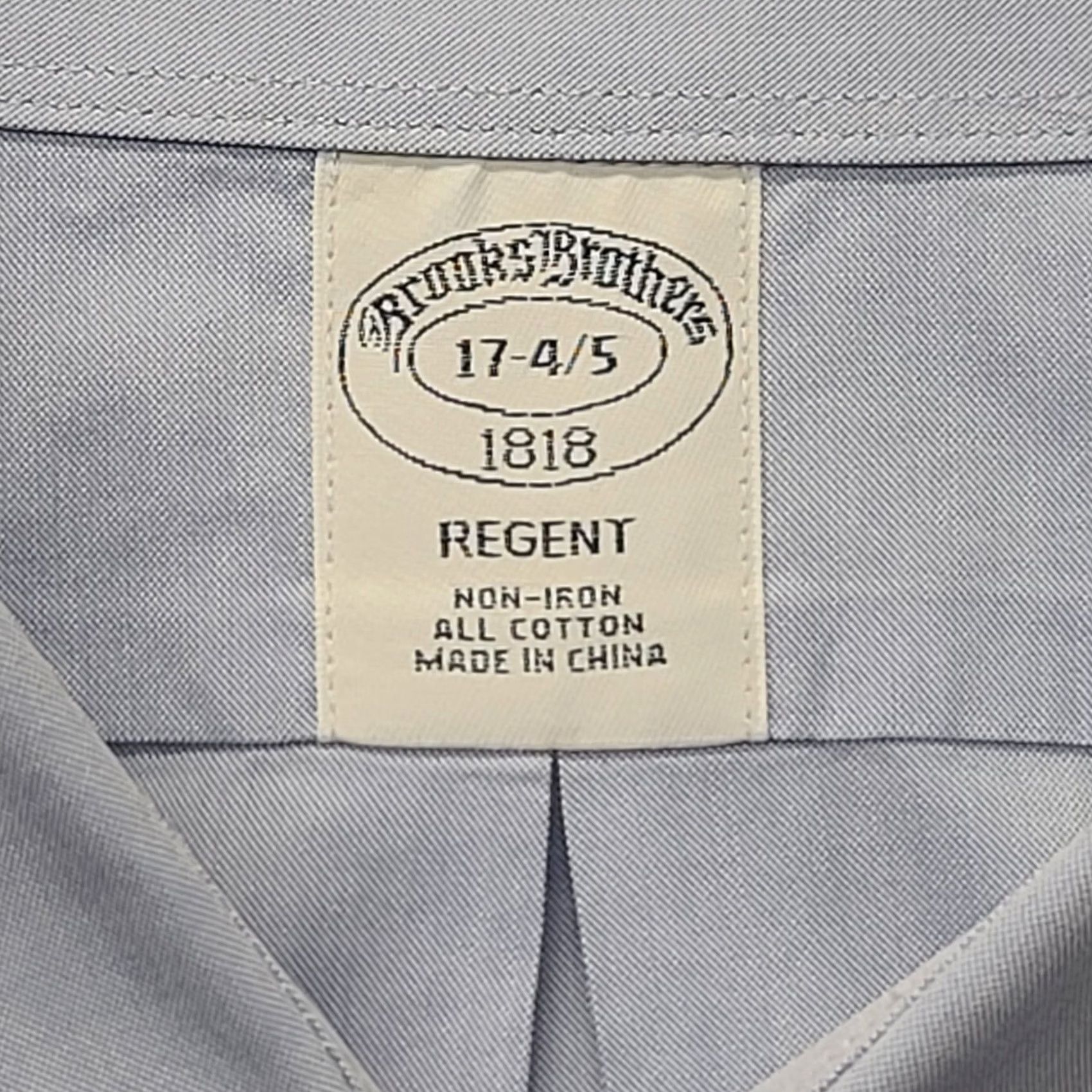 Brooks Brothers Brooks Brothers Shirt Mens 17-4/5 Regent Tailored Fit Non Iron Blue Dress Shirt Blue Button-Up Long Sleeve Casual Business Men Regular Size 17-4/5 Size 46R - 2 Thumbnail