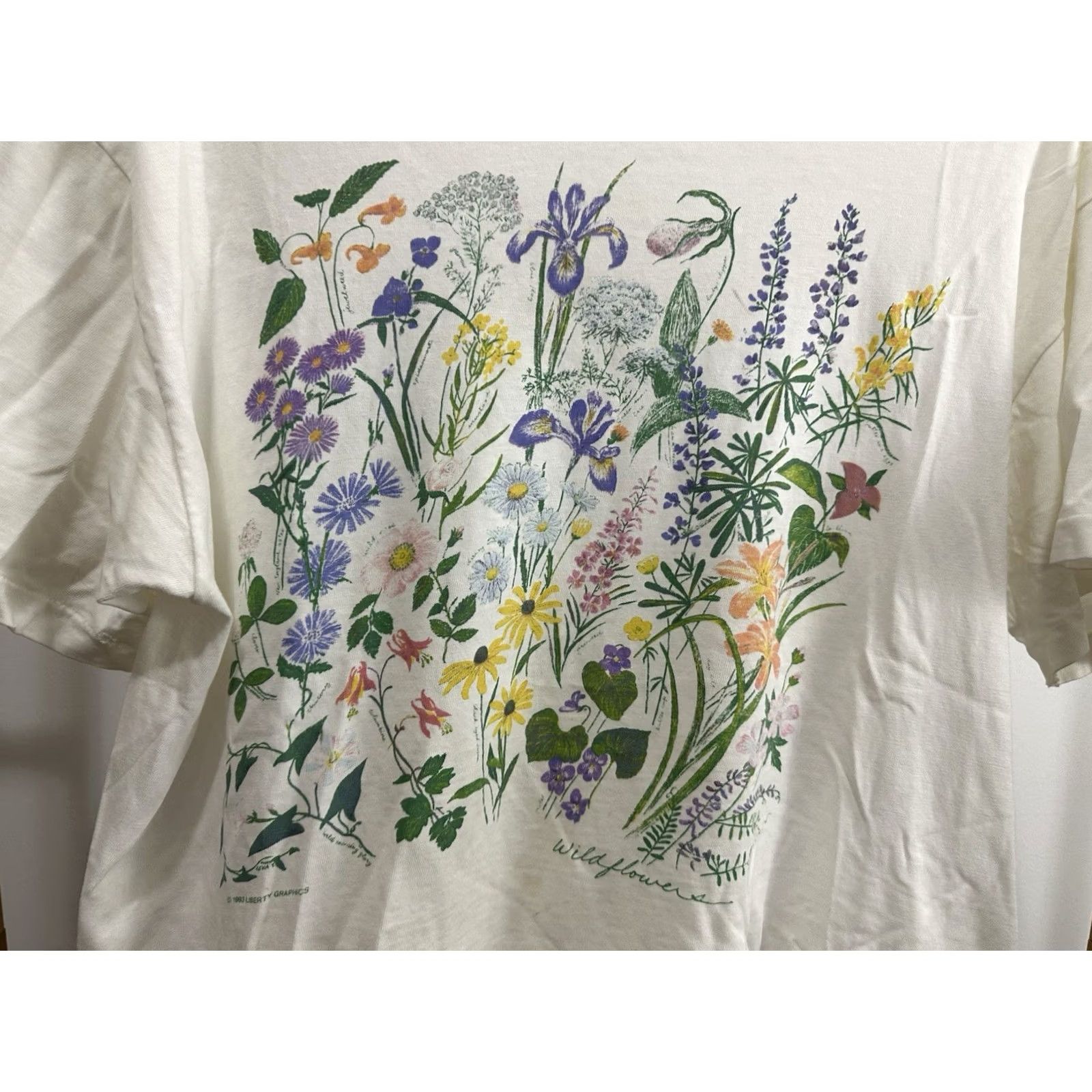 Hanes VTG 90s Wildflower Thrashed Worn Thin Cotton Beautiful Alteration T-Shirt L White Hanes Shirt Men Size L Womens Mens Girls Boys Size US L / EU 52-54 / 3 - 3 Thumbnail