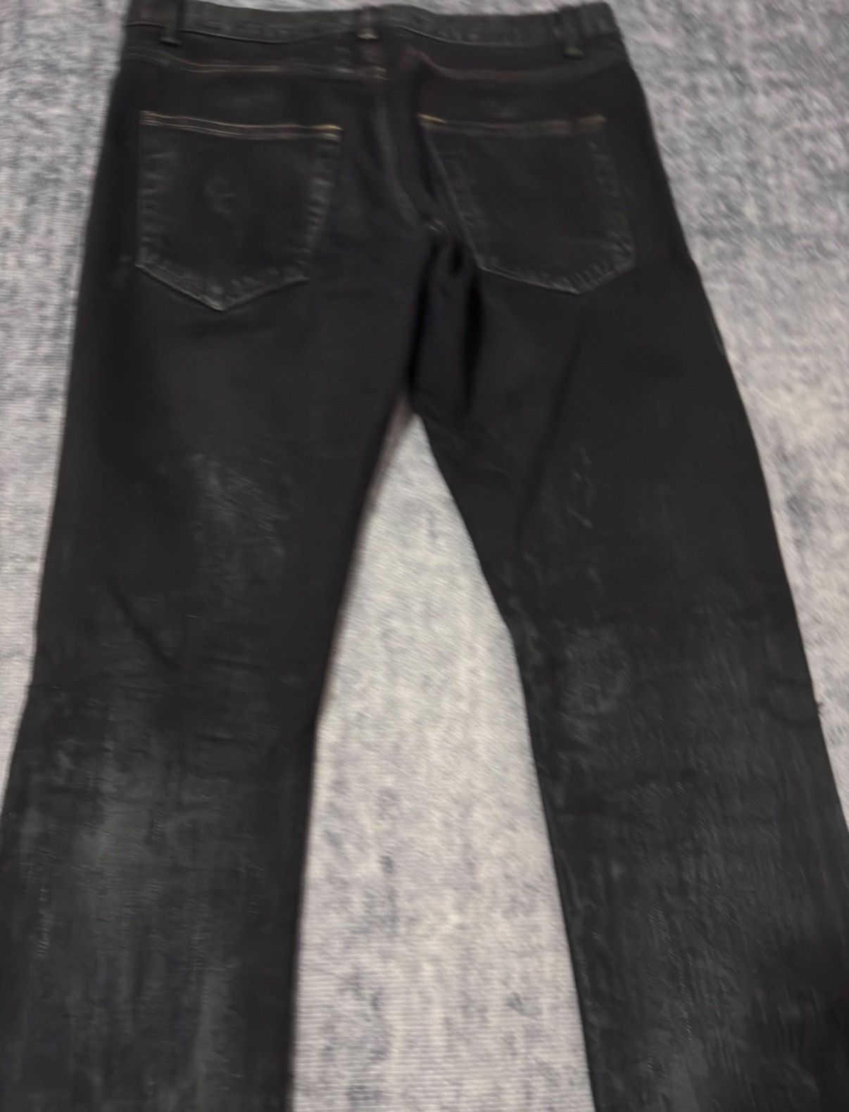 Saint Laurent Paris SLP 15SS Black Mud Oil Stain Heavy Destroyed Jeans Size US 29 - 4 Thumbnail